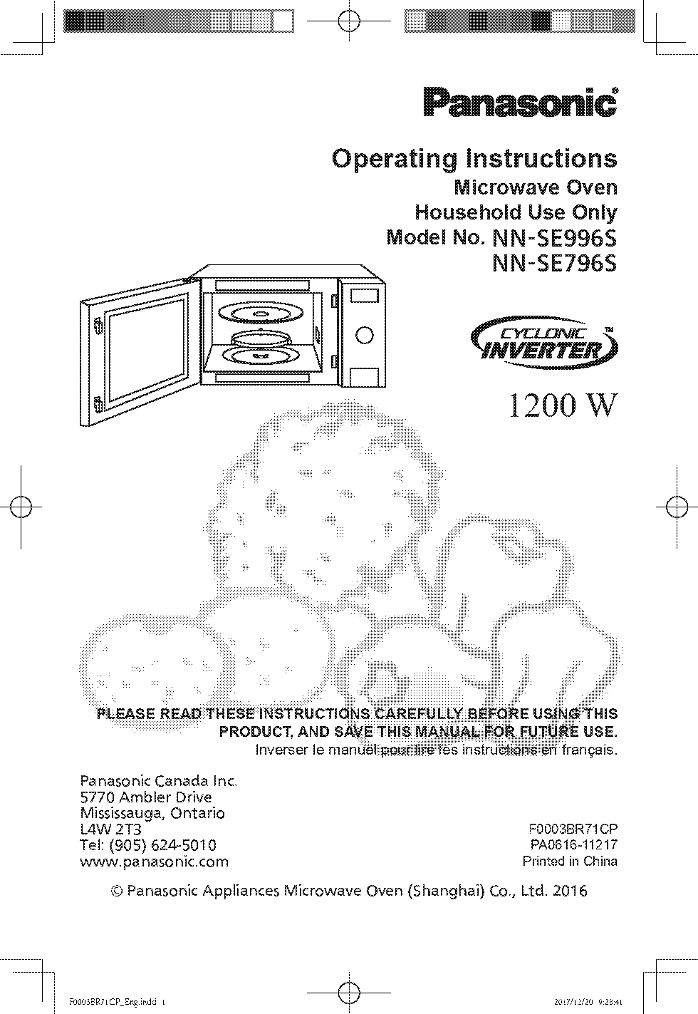 panasonic inverter microwave operating instructions