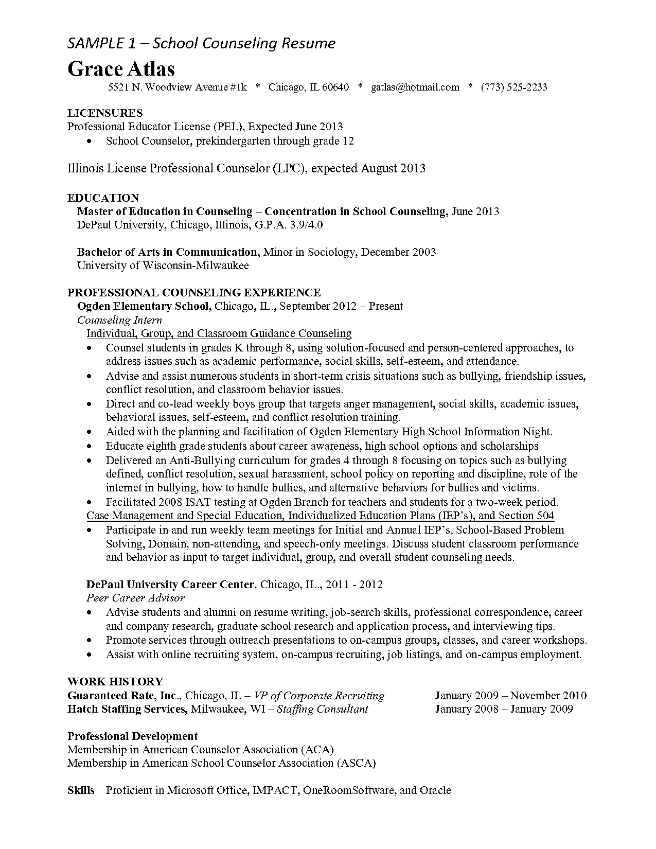 professional style resume for high school students