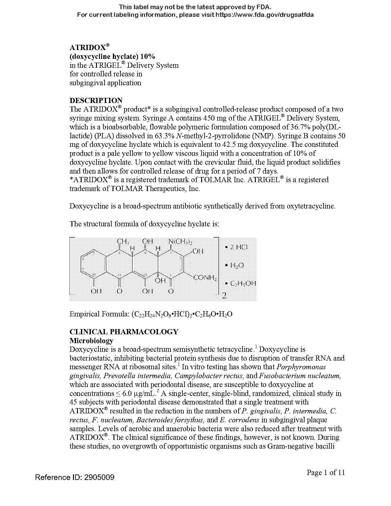 can sustained release atridox be injected