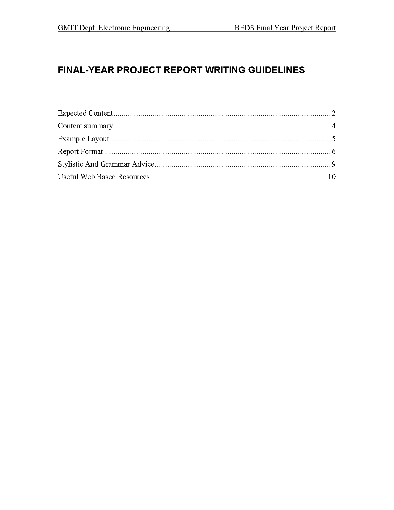 how to write a final year project report