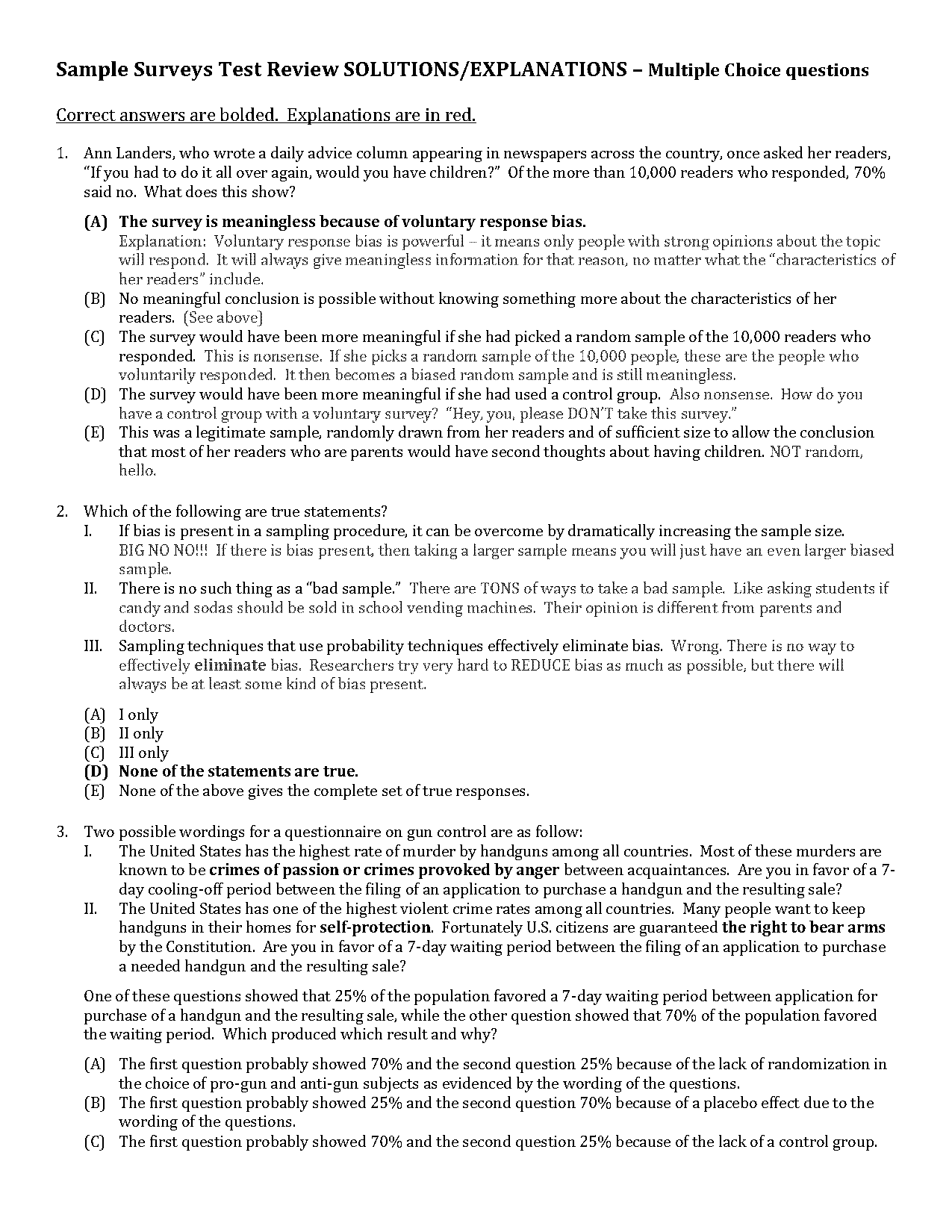 surveying select classes for research sampling