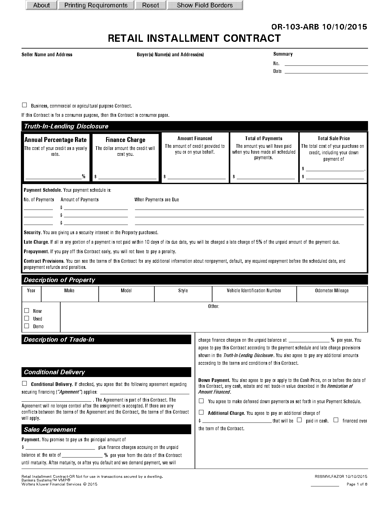 retail installment contract templates