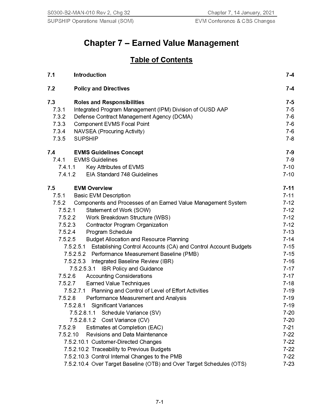 application of earned value management