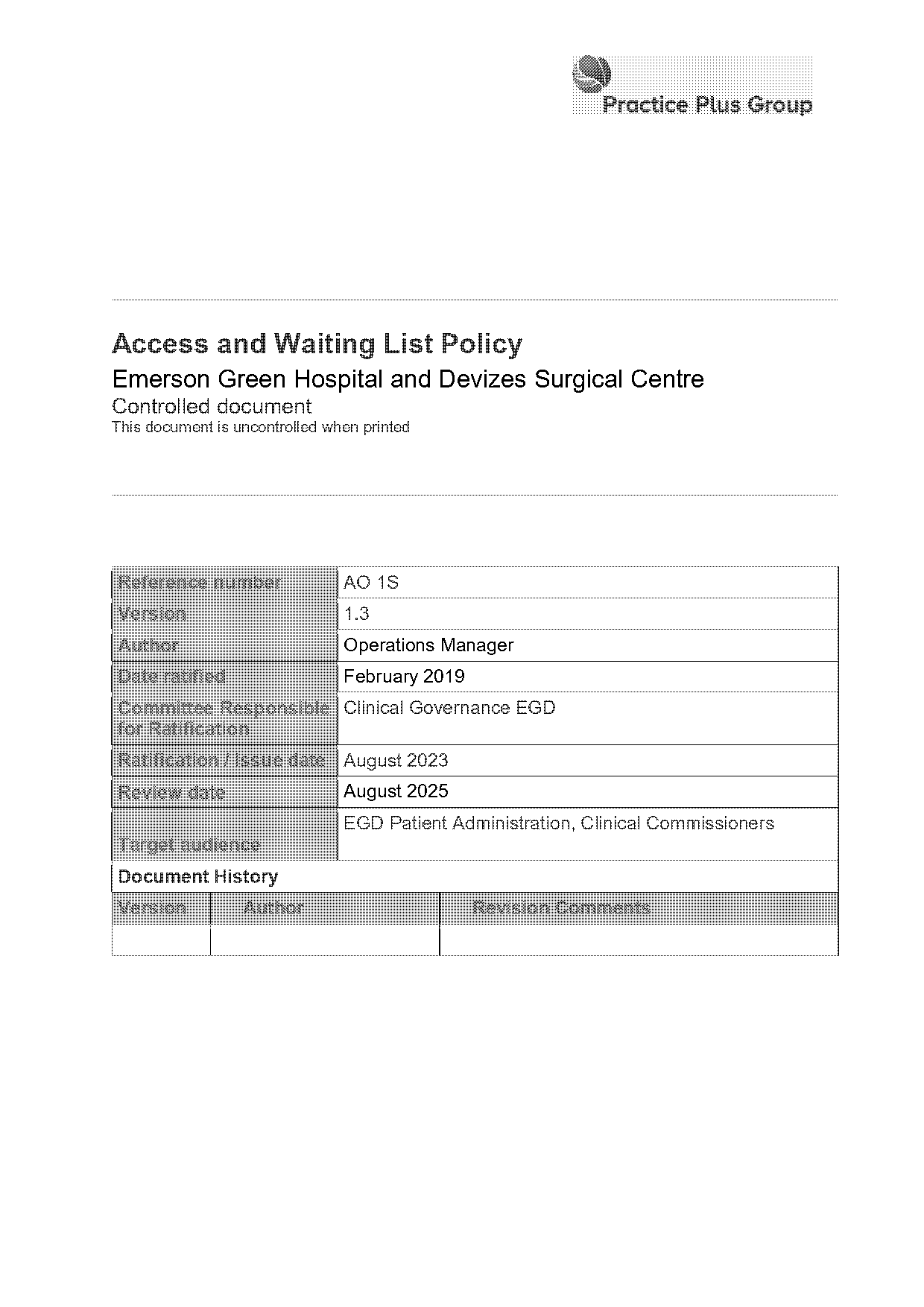 patient waiting time policy