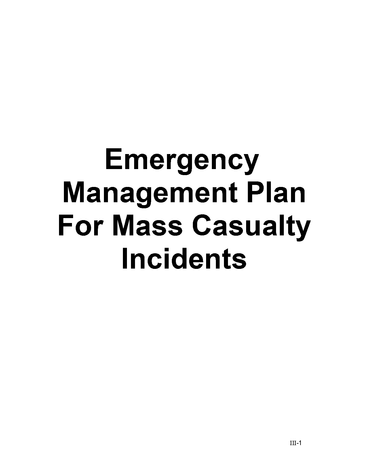 hospital mass casualty management plan