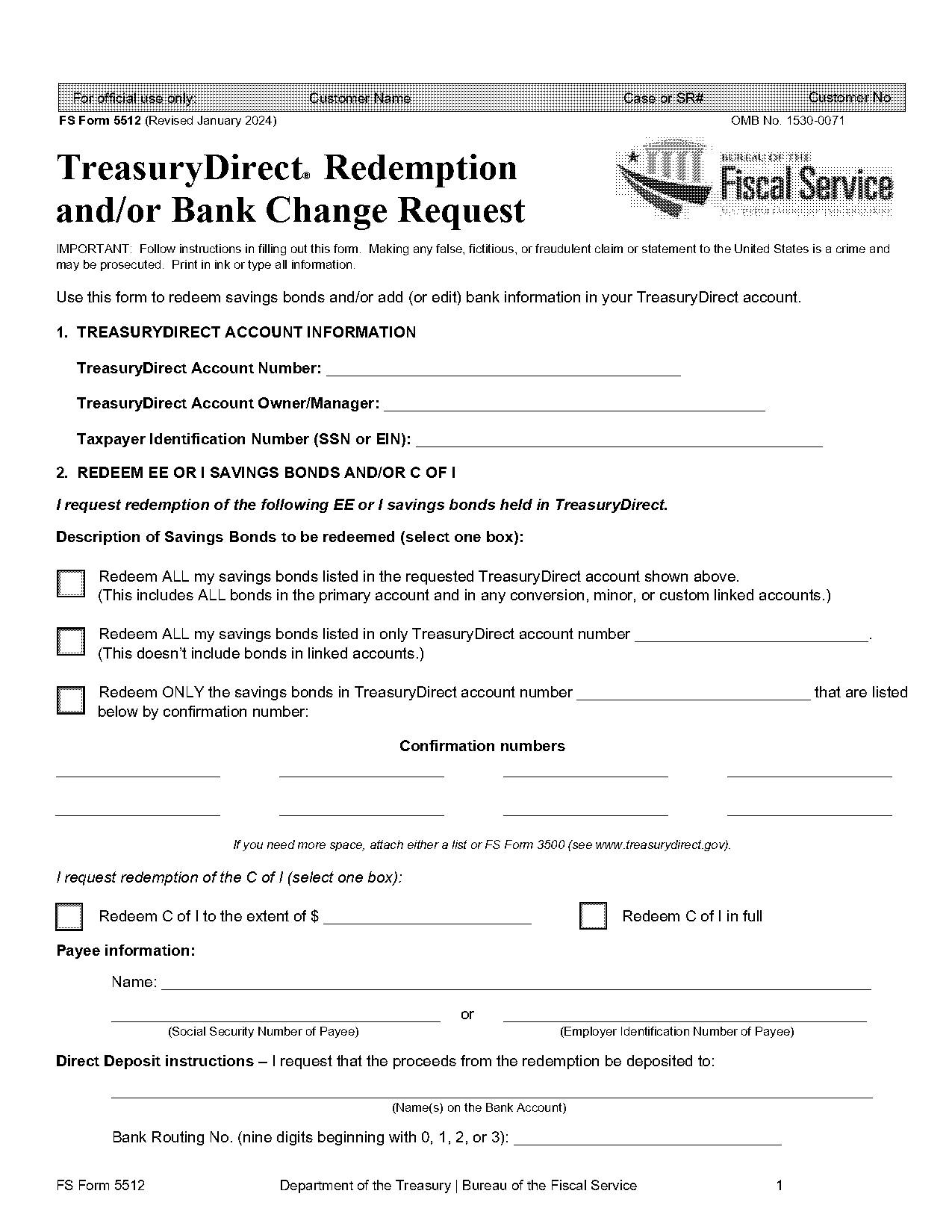 fill out form banking