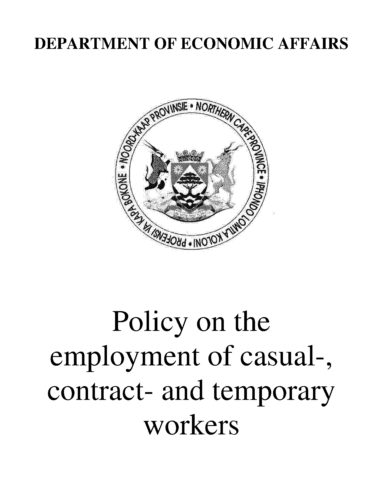 sample casual employment contract south africa