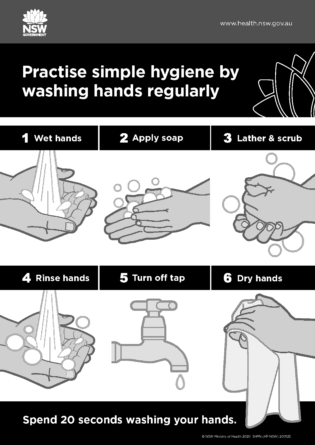 simple hand washing instructions