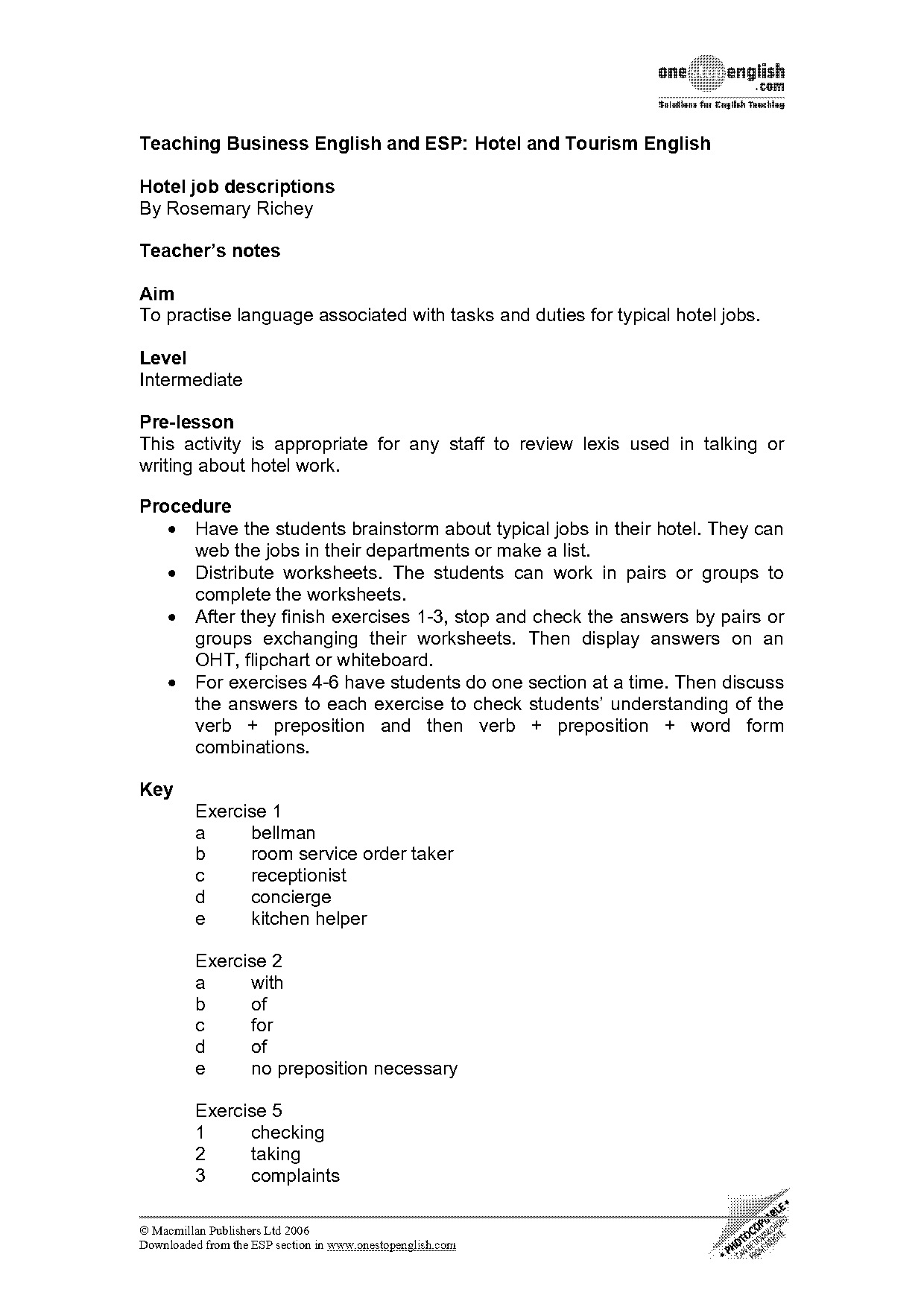 esl job adverts worksheets