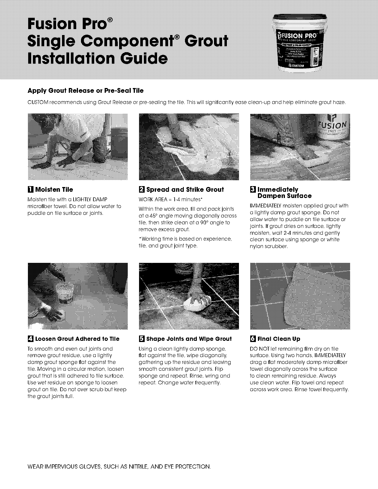 fusion pro grout instructions