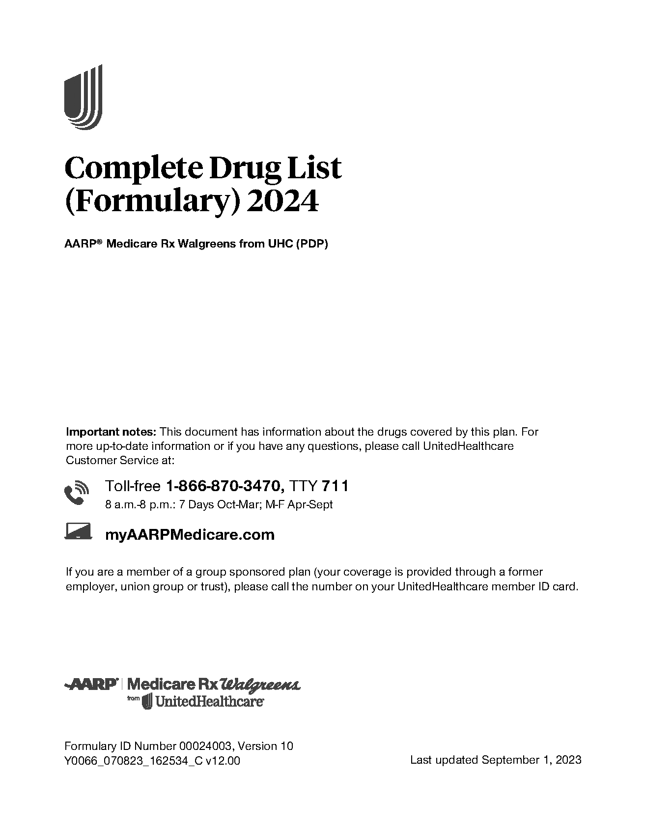 united healthcare part d formulary list