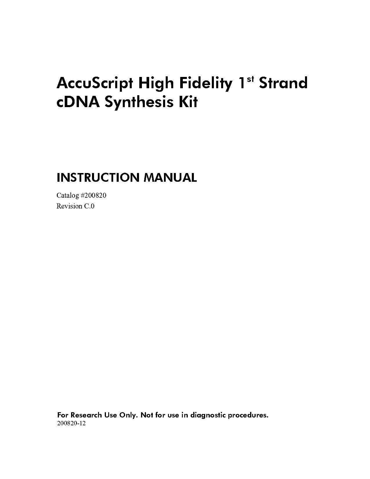 gene specific cdna synthesis protocol