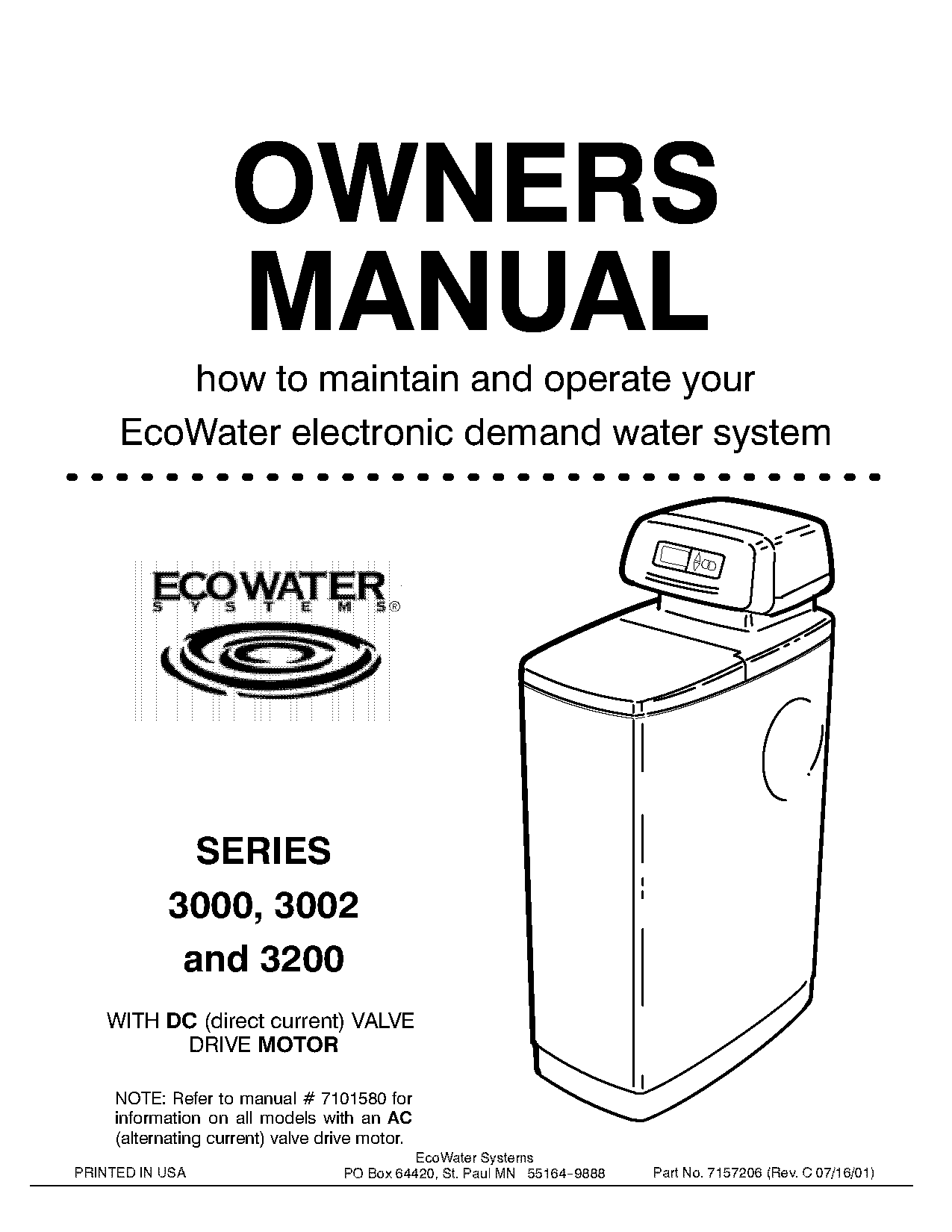 ecowater systems instruction manual