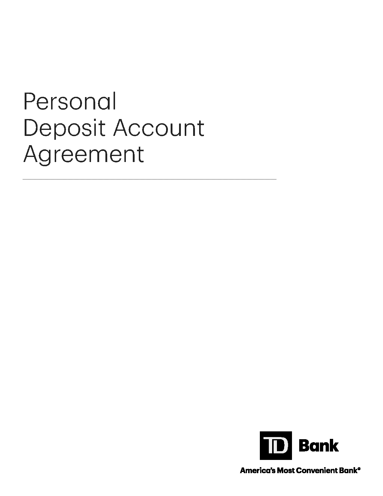 bank account agreement example