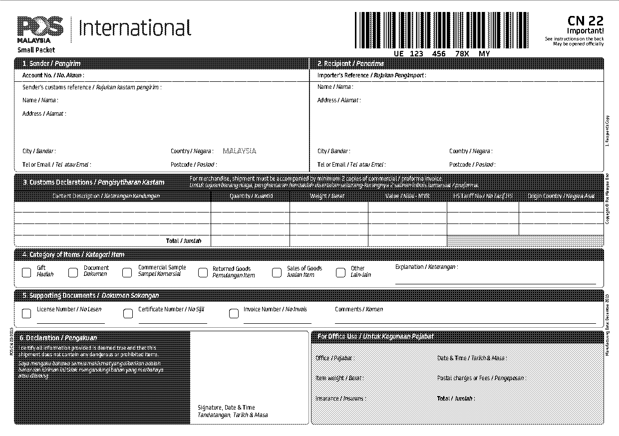 proforma invoice for customs clearance malaysia