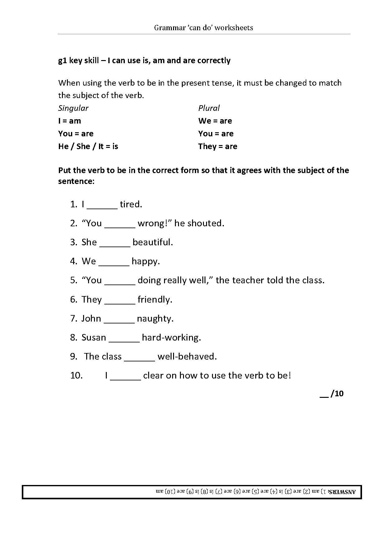 verb to have worksheets