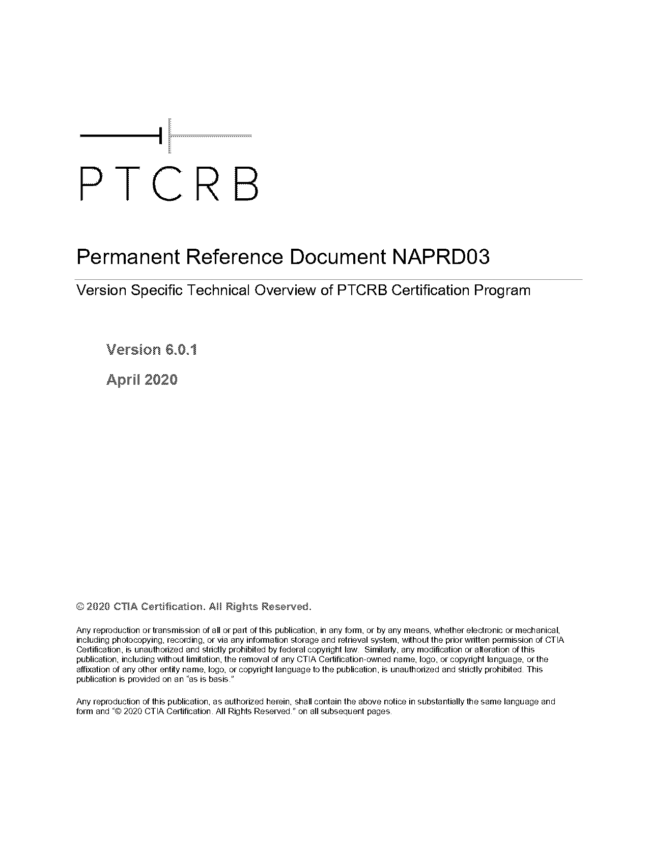 ptcrb program management document