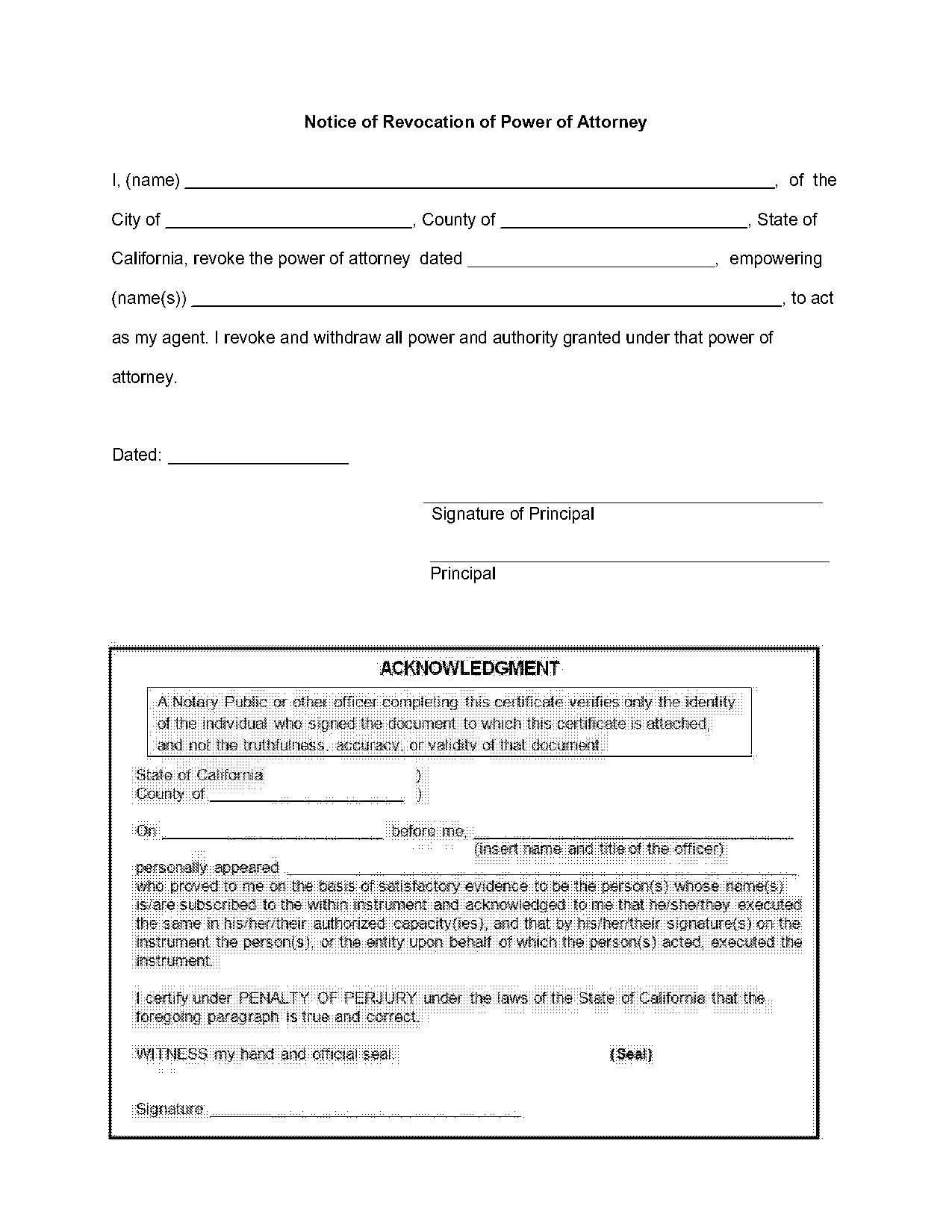 revocation of poa template