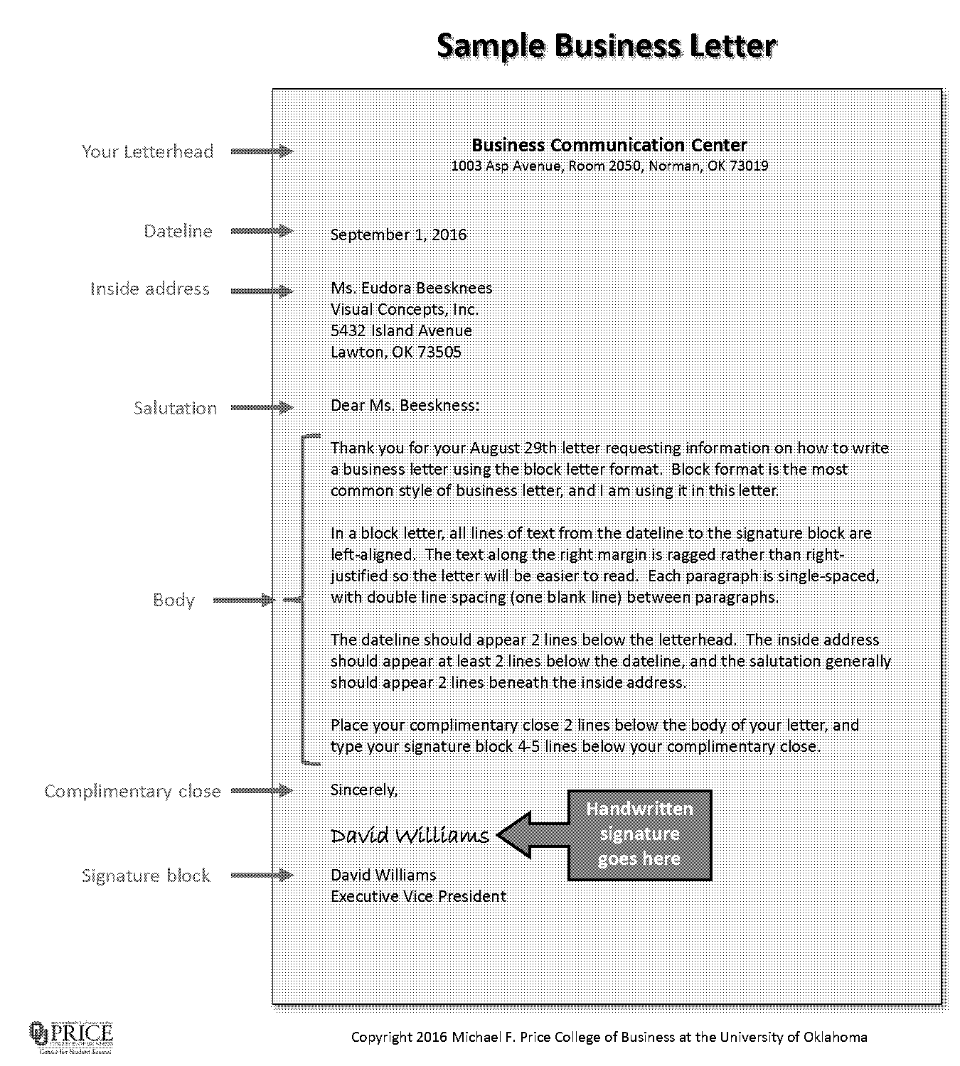 business letter signature line