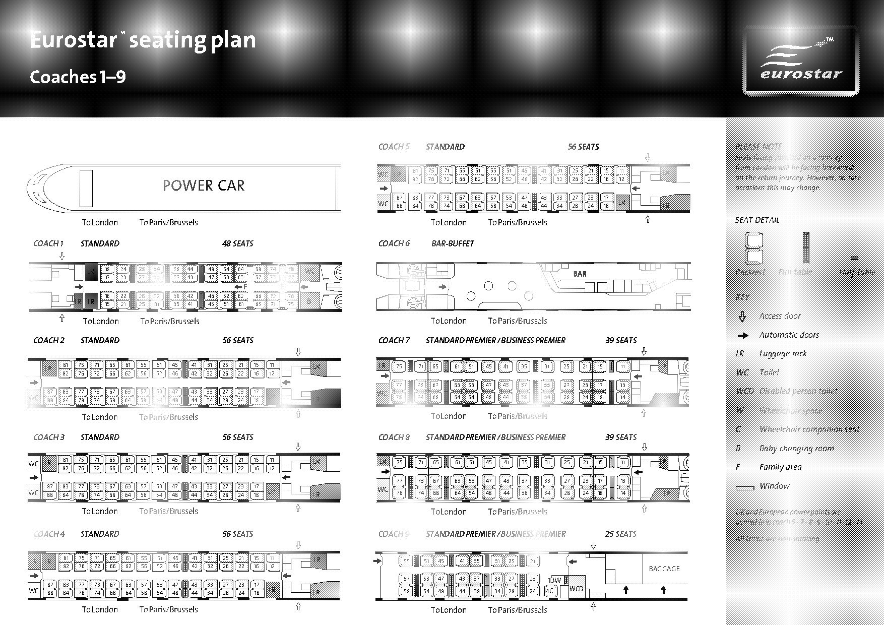 eurostar business class seating plan