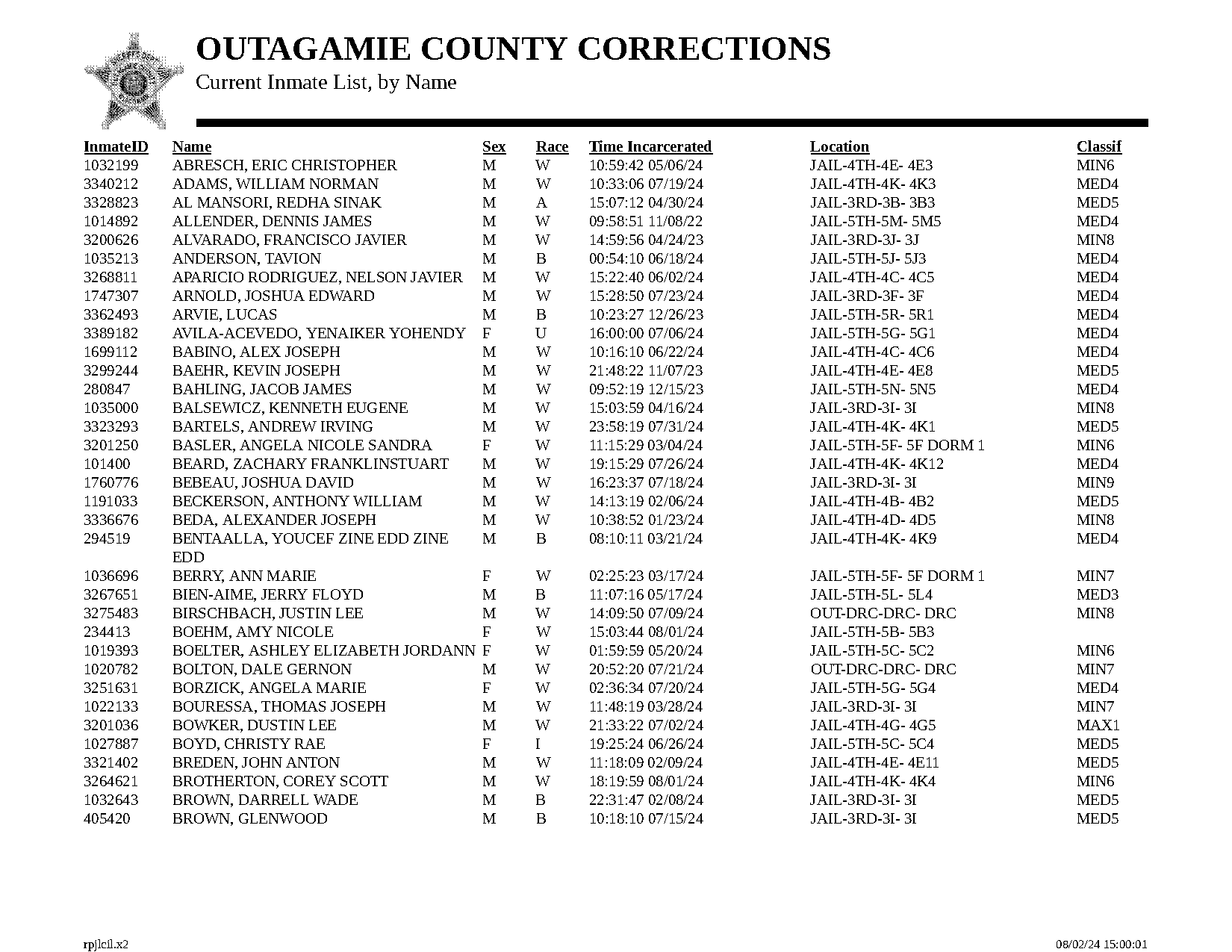 outagamie county wi arrest warrants