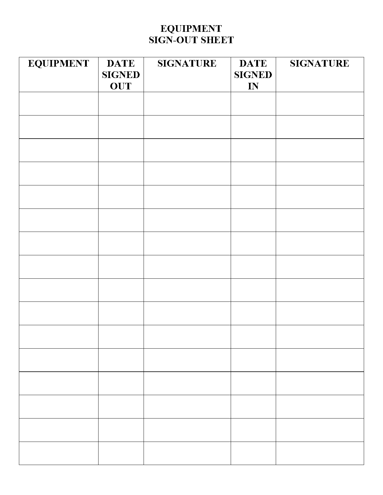 sign out sheet template google docs