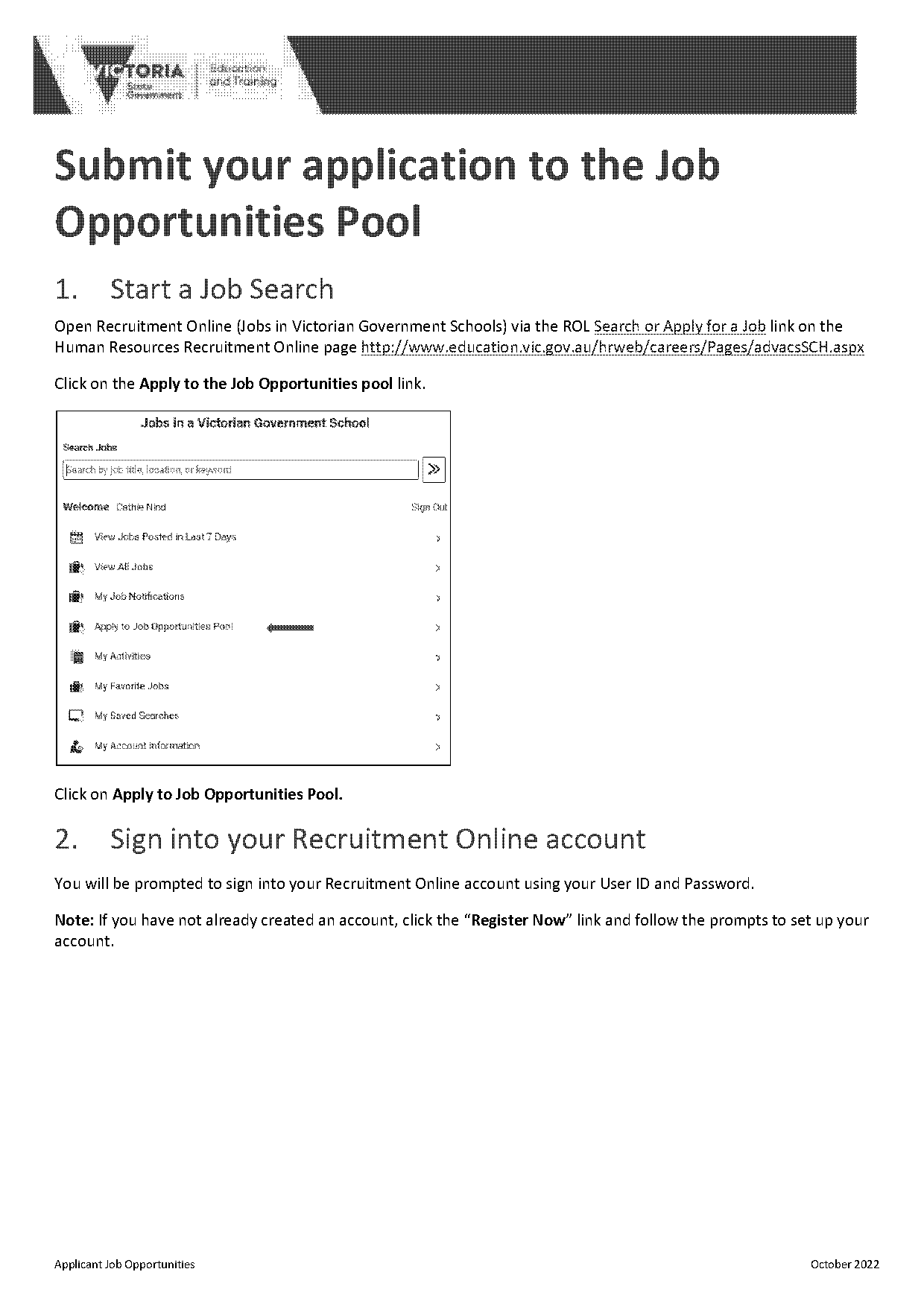 application for job opportunity