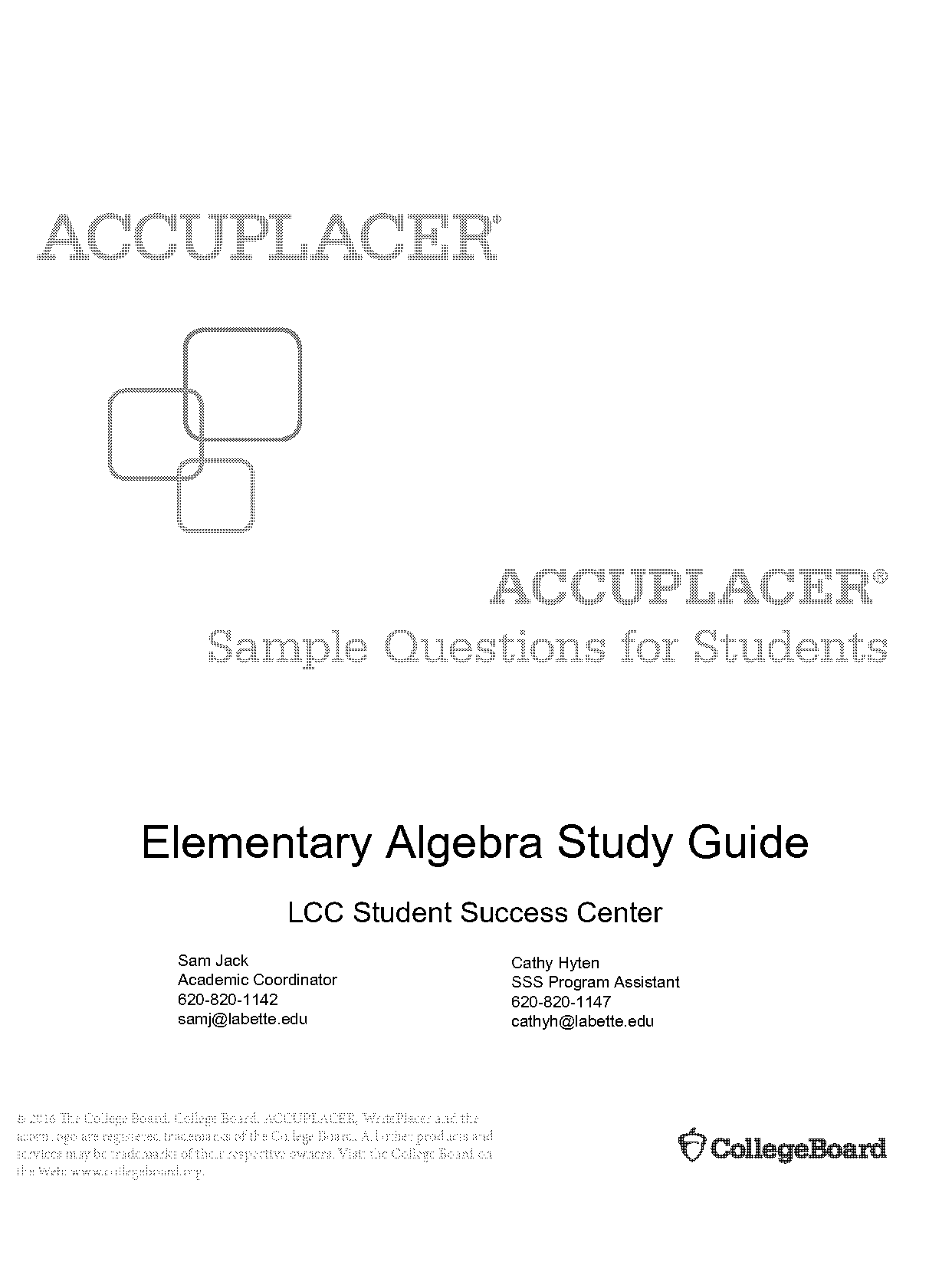 elementary algebra topics and sample questions