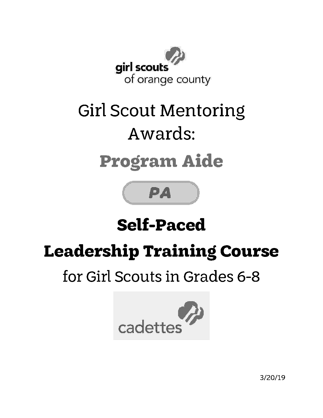 program aide requirements girl scouts