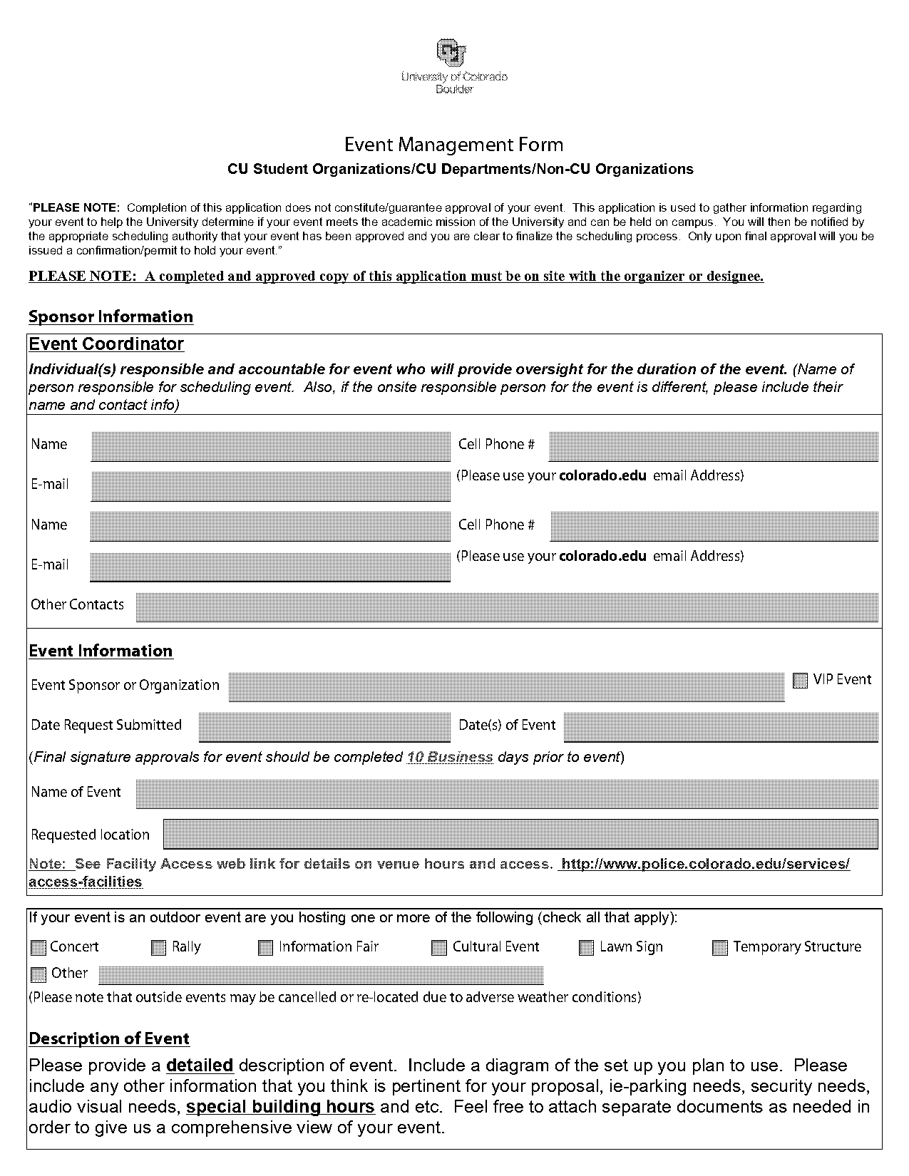 cu boulder facilities management request