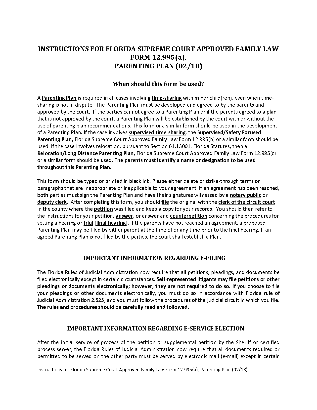 sample letter forms for custody petition