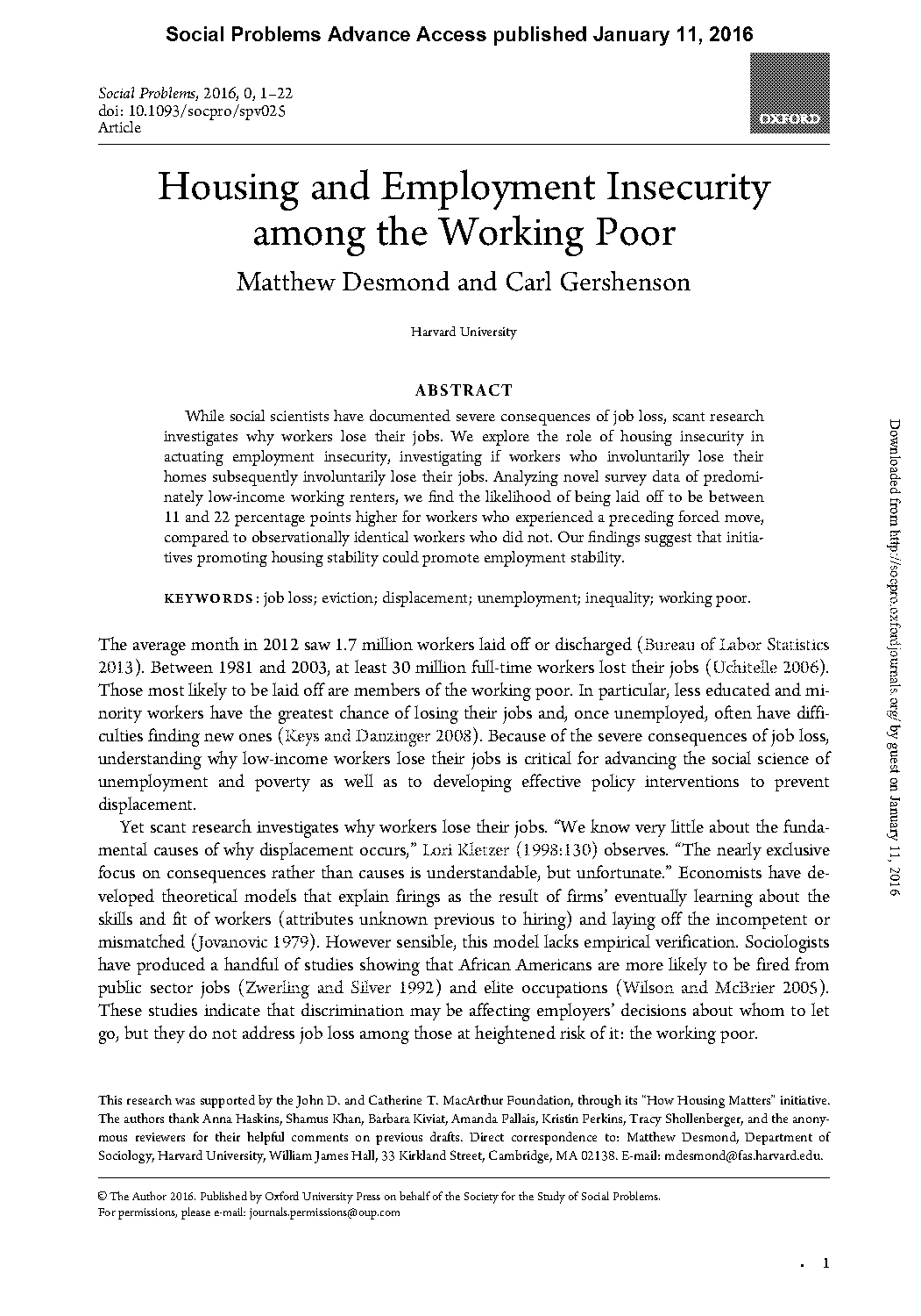 policies for the working poor