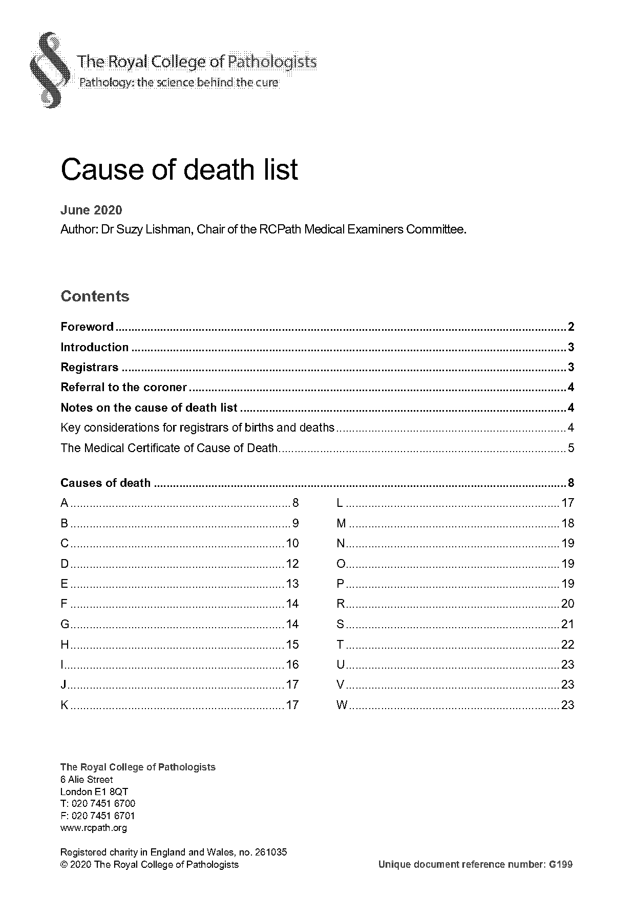 list of causes of death on death certificate