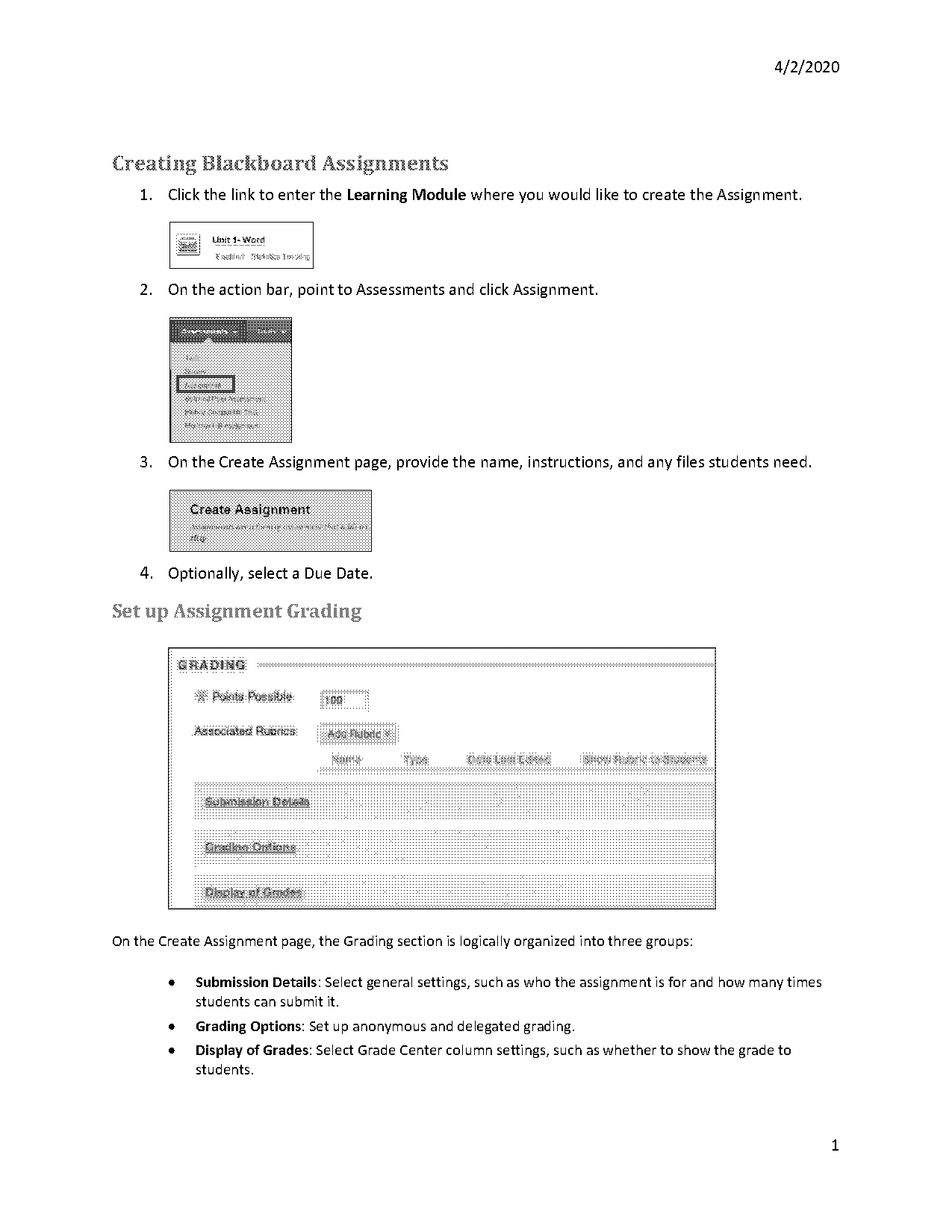 blackboard assignment attempt vs grade