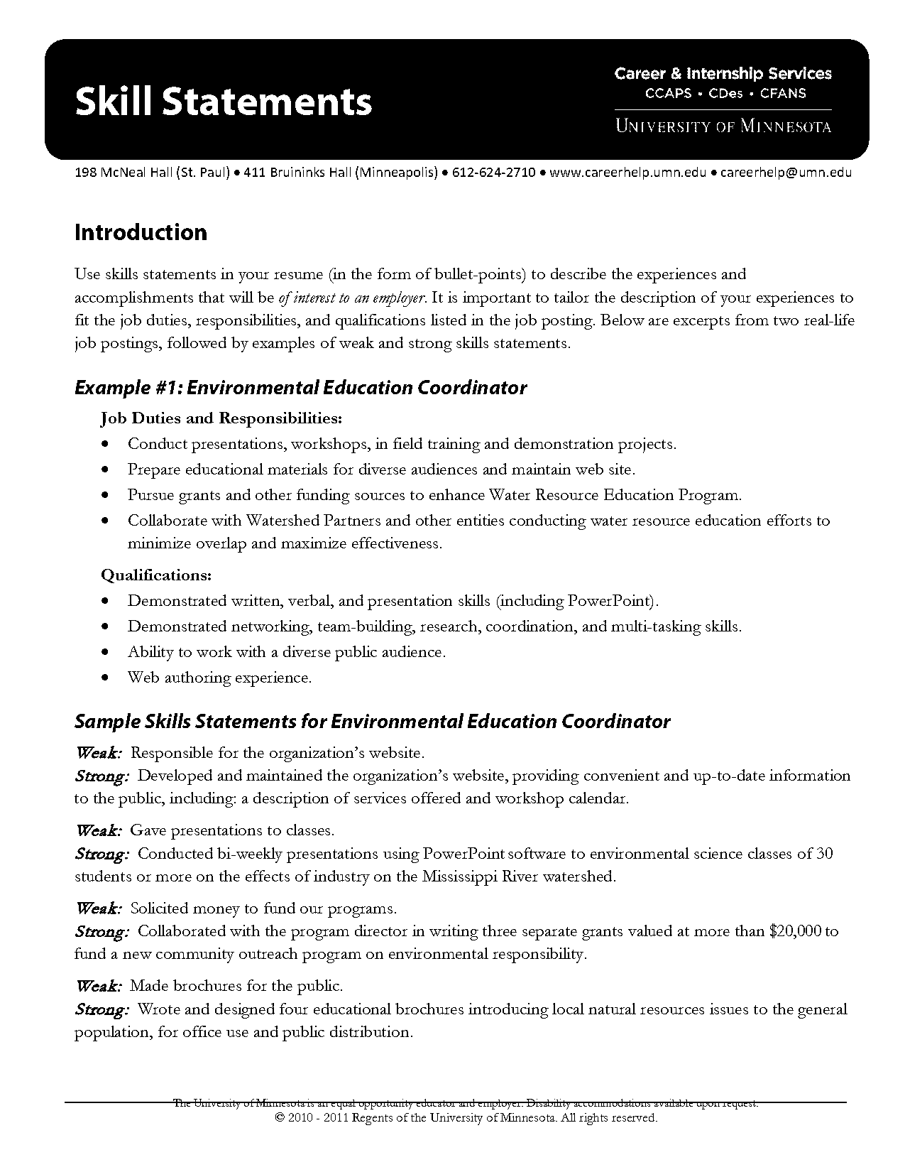 problem solving statement resume