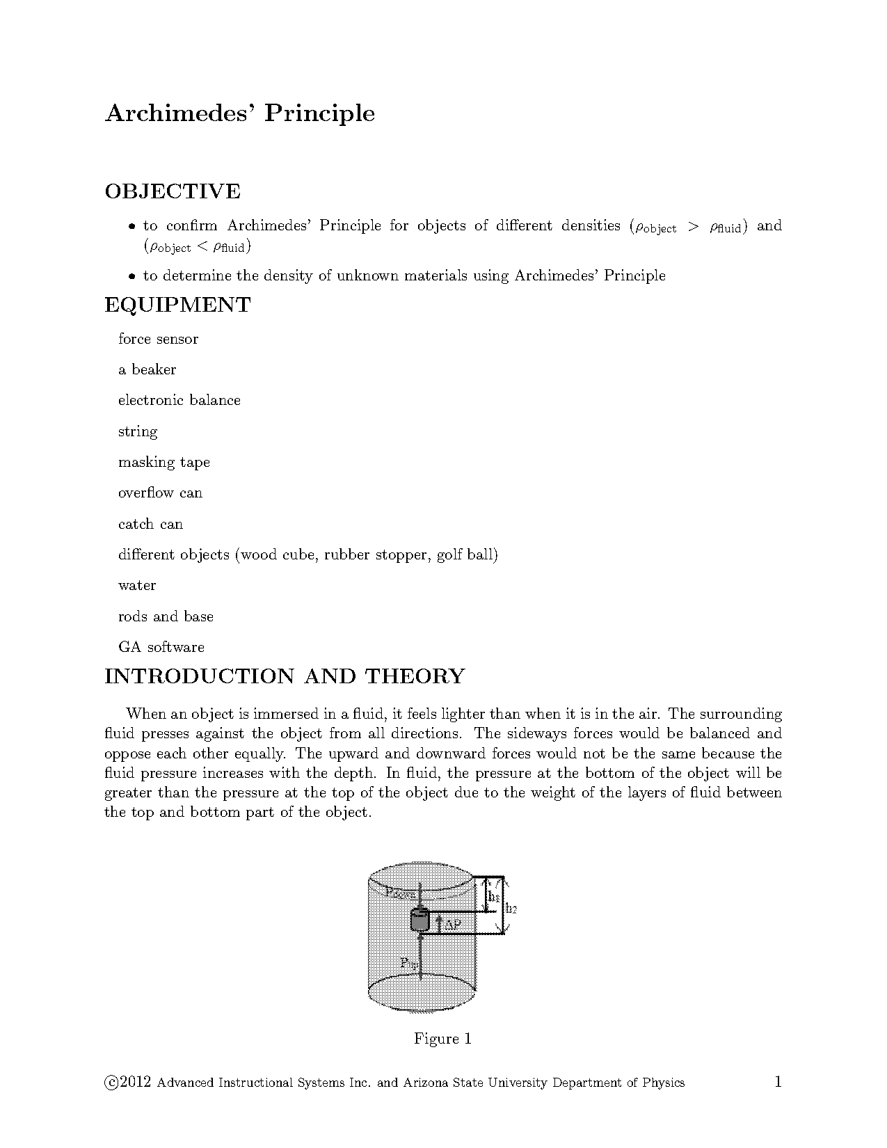 archimedes principle lab report theory