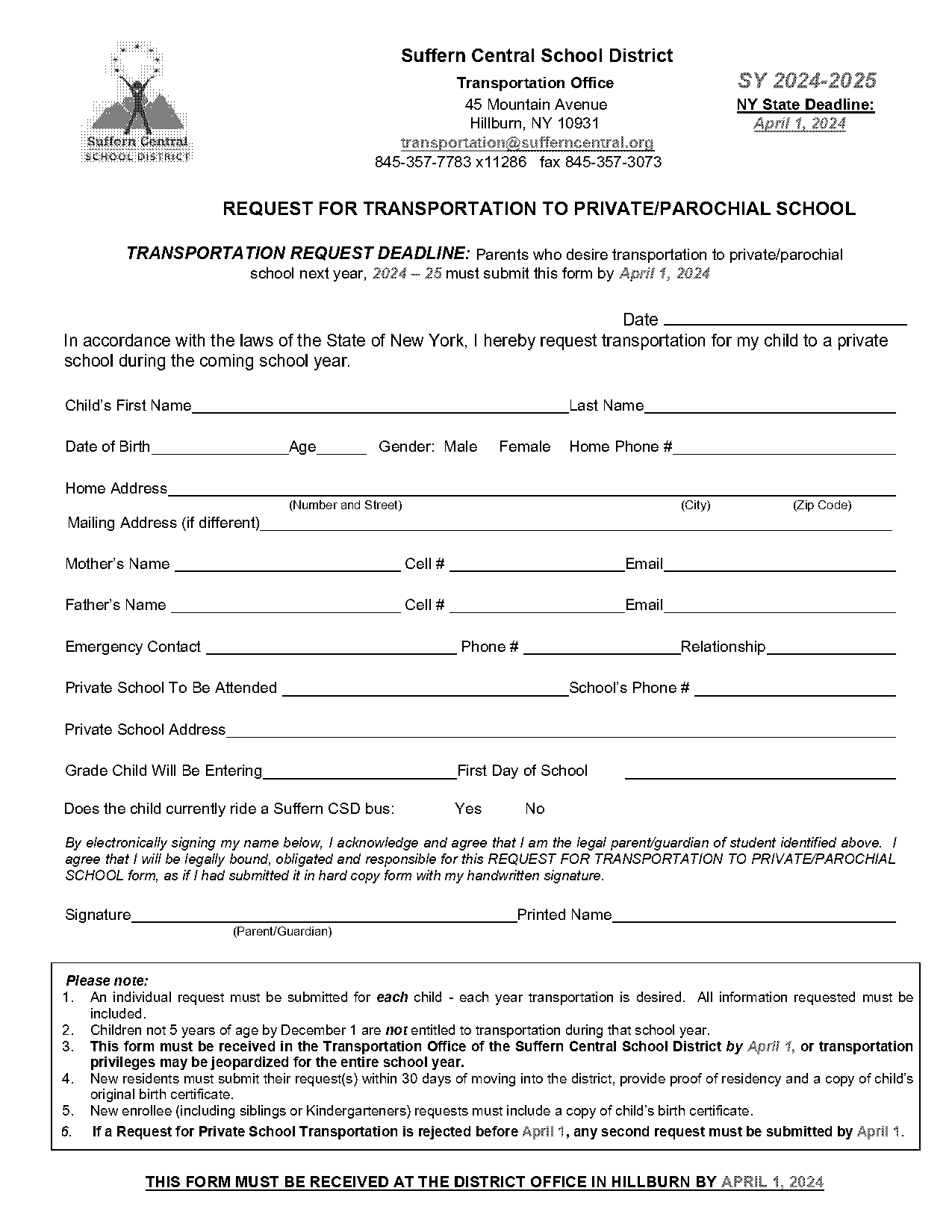 bus transportation request form