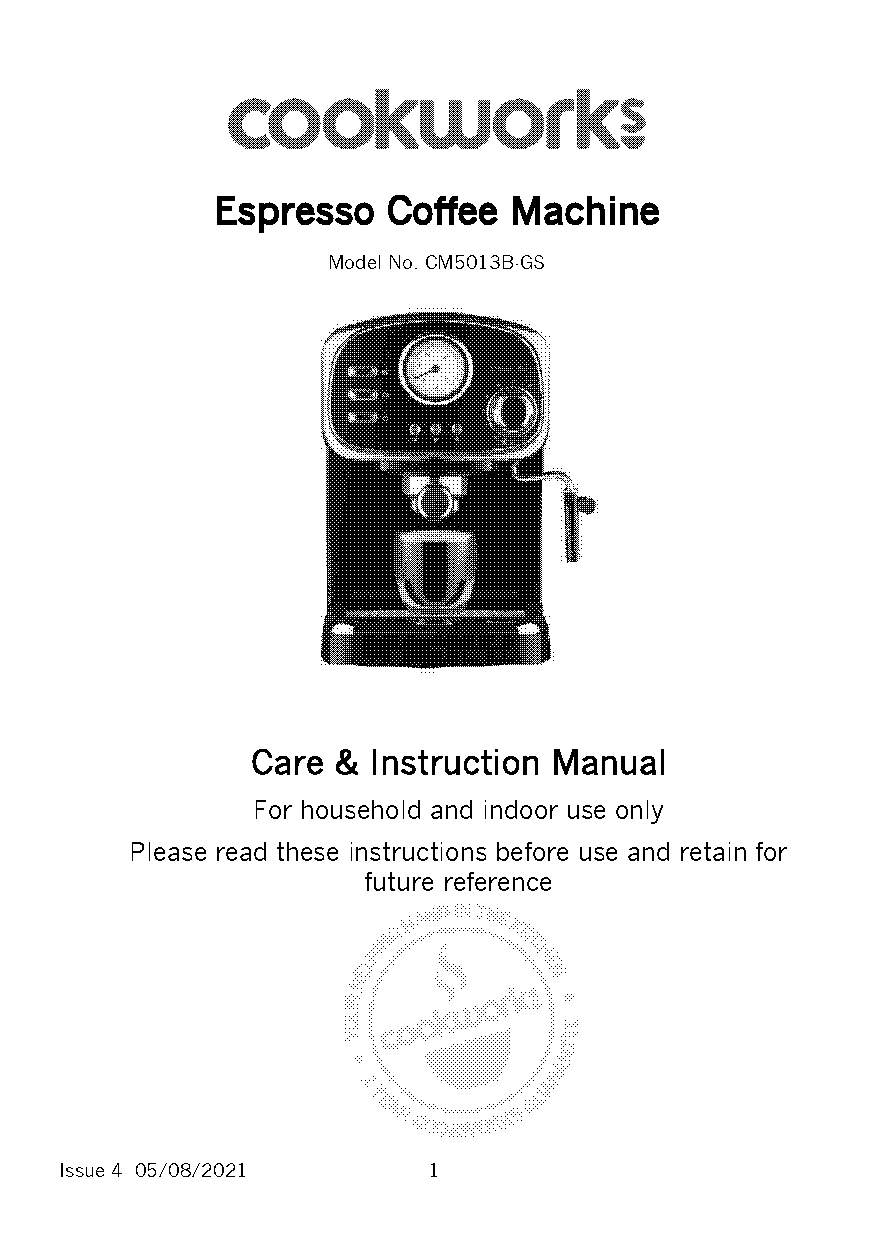 cooks professional espresso machine manual