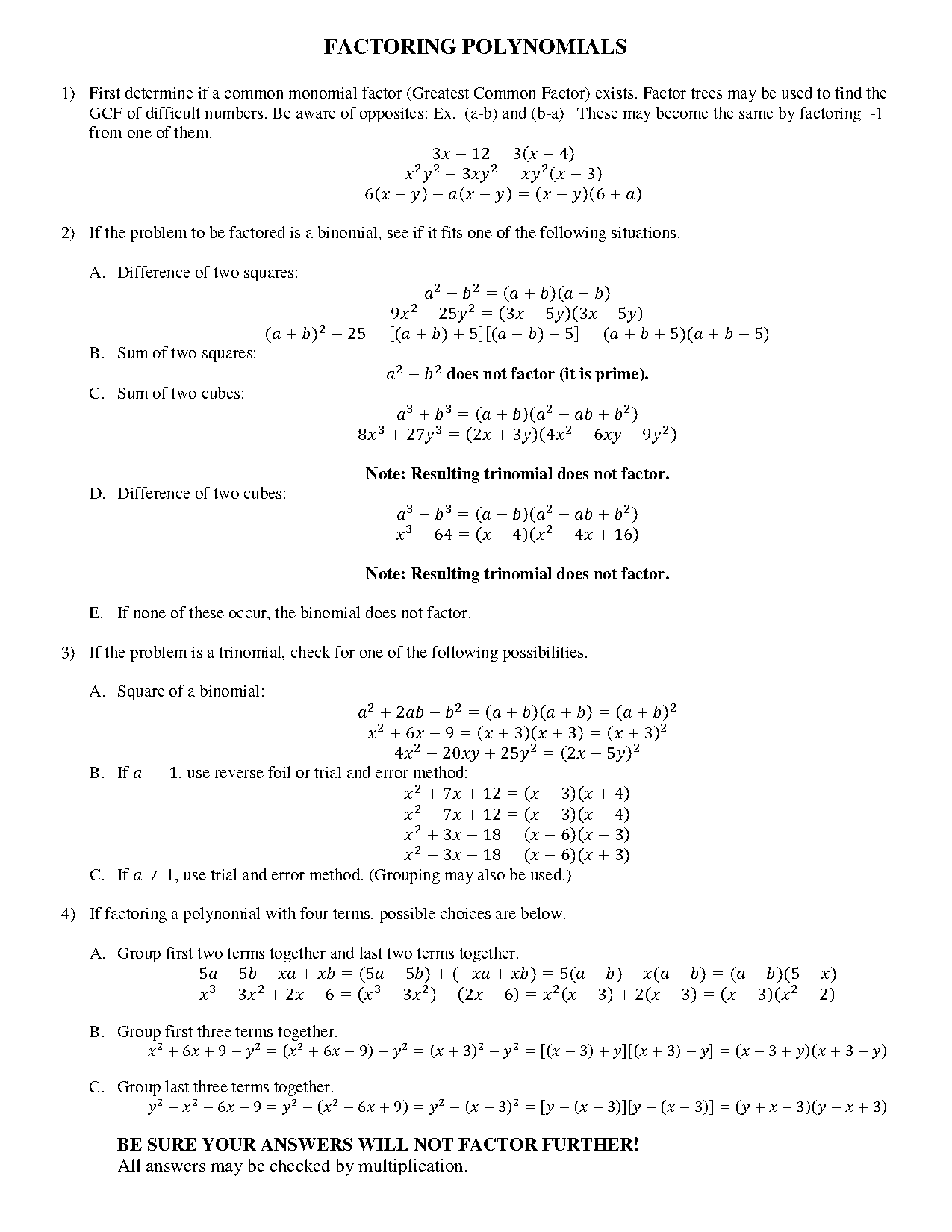 polynomial examples with answers