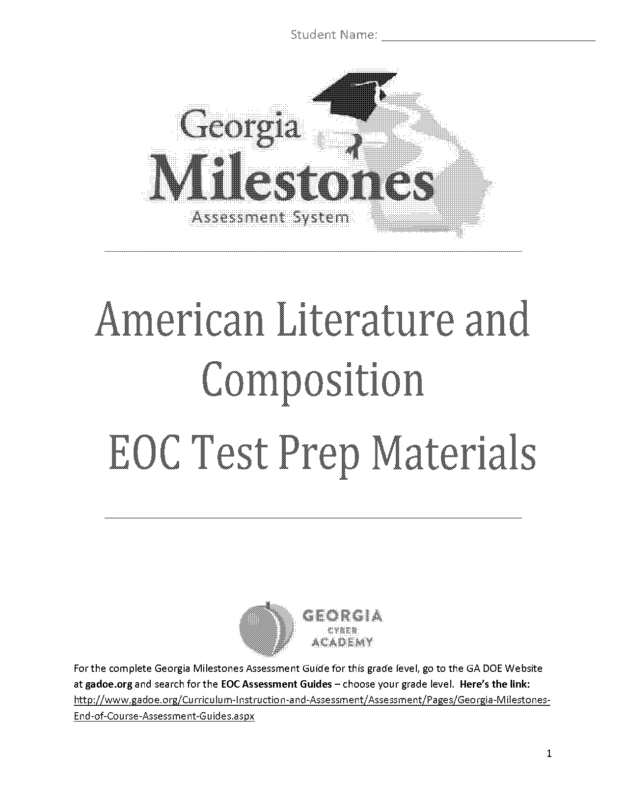 georgia milestones practice test american literature pdf