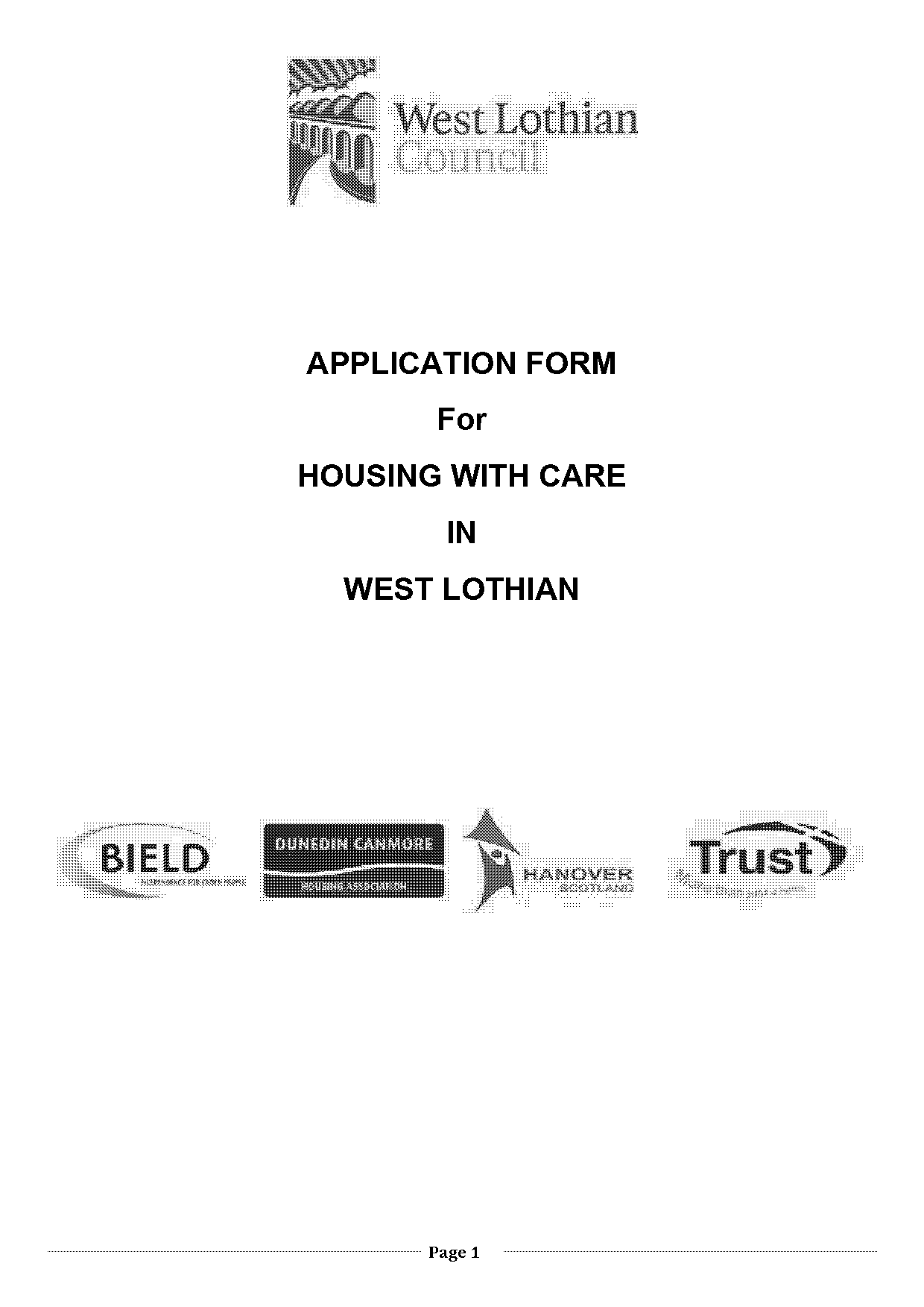 sheltered housing application west lothian