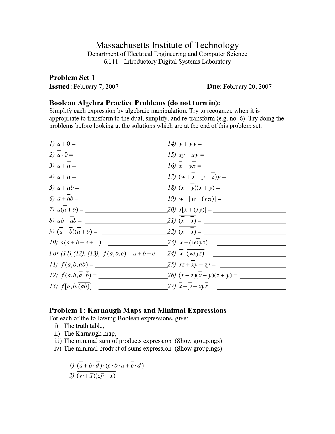 boolean algebra simplification questions and answers pdf