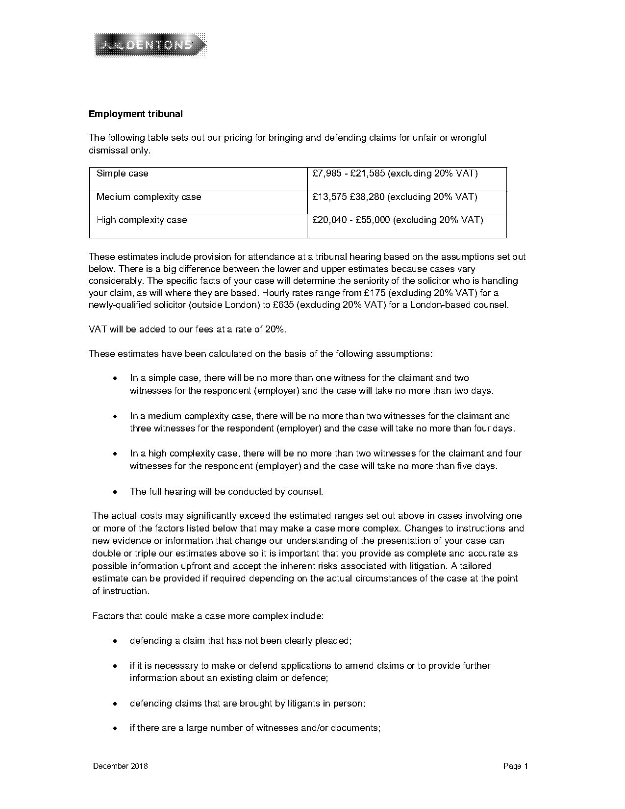 employment tribunal application fees