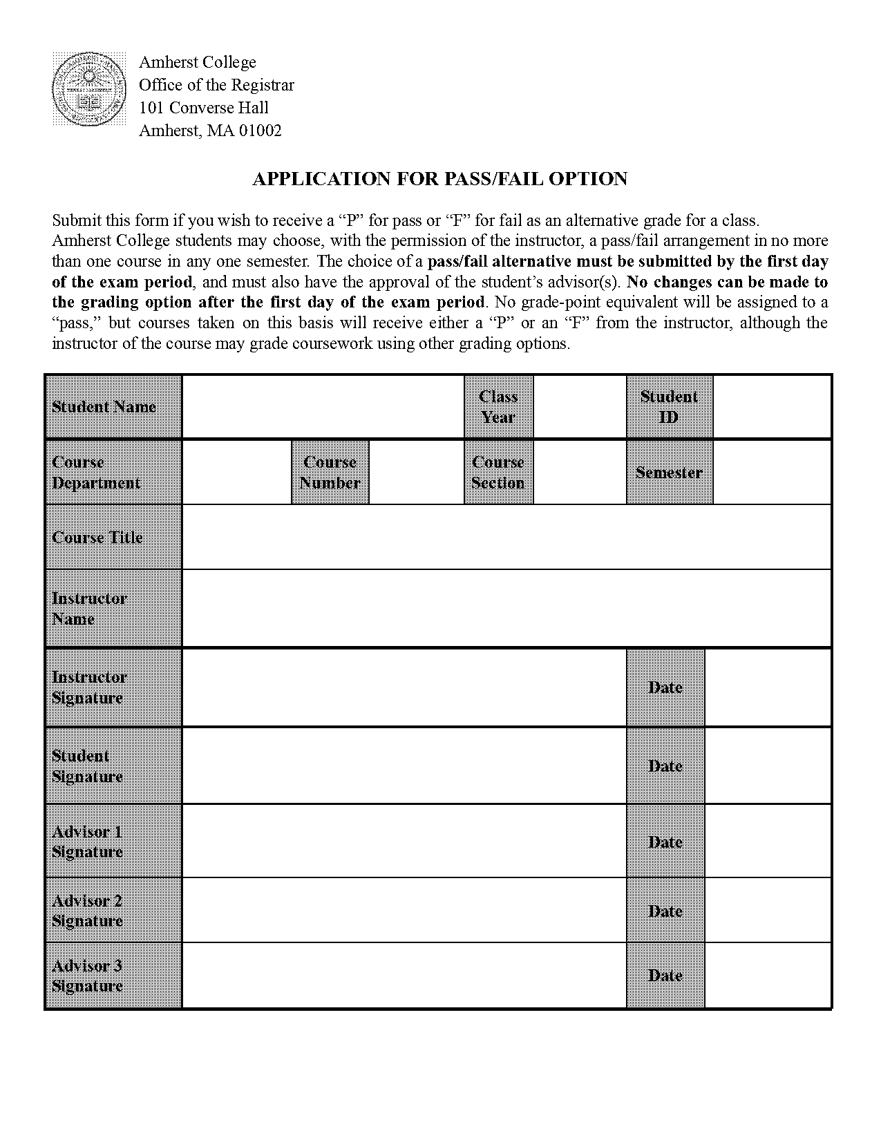 pass fail authorization form