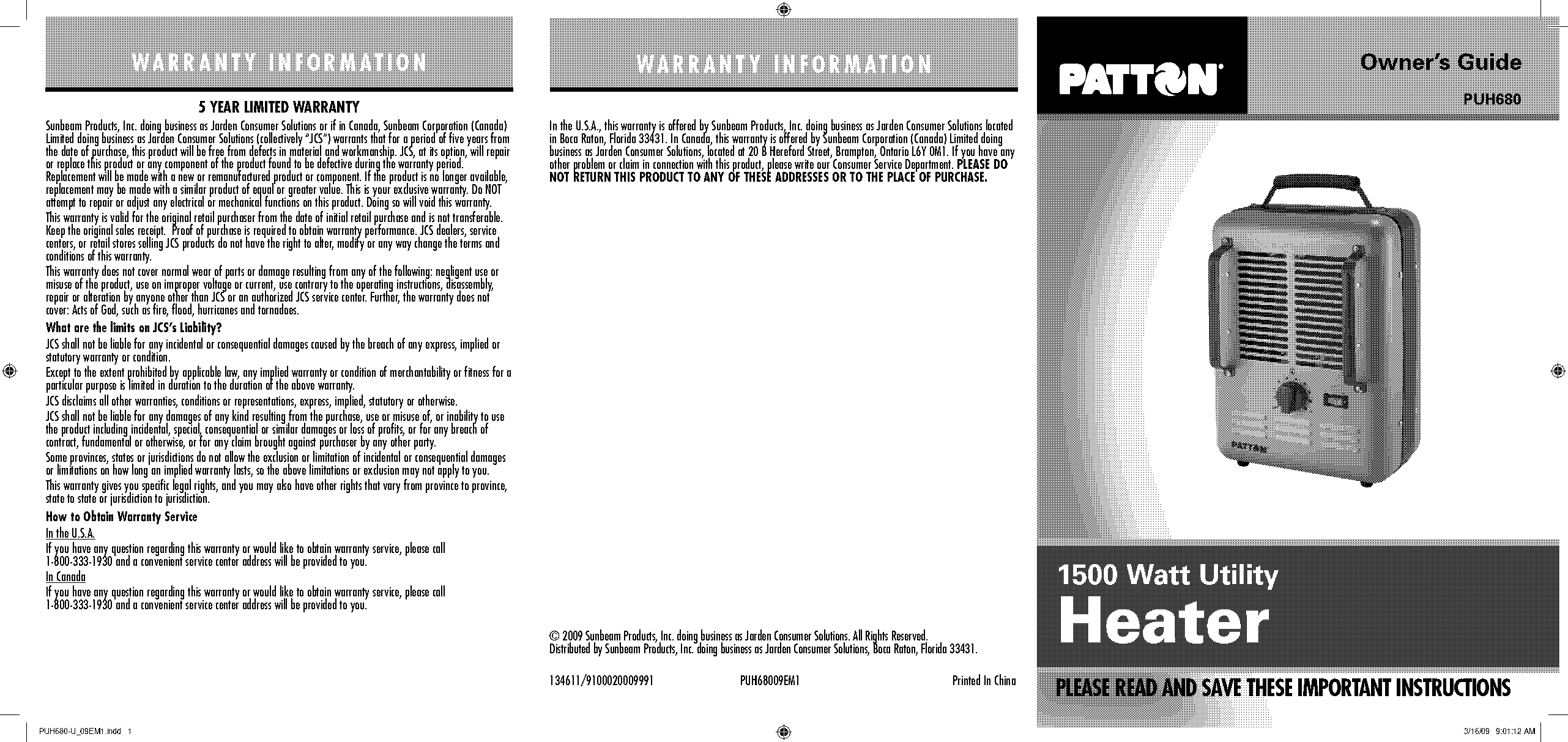 instructions for patton heater