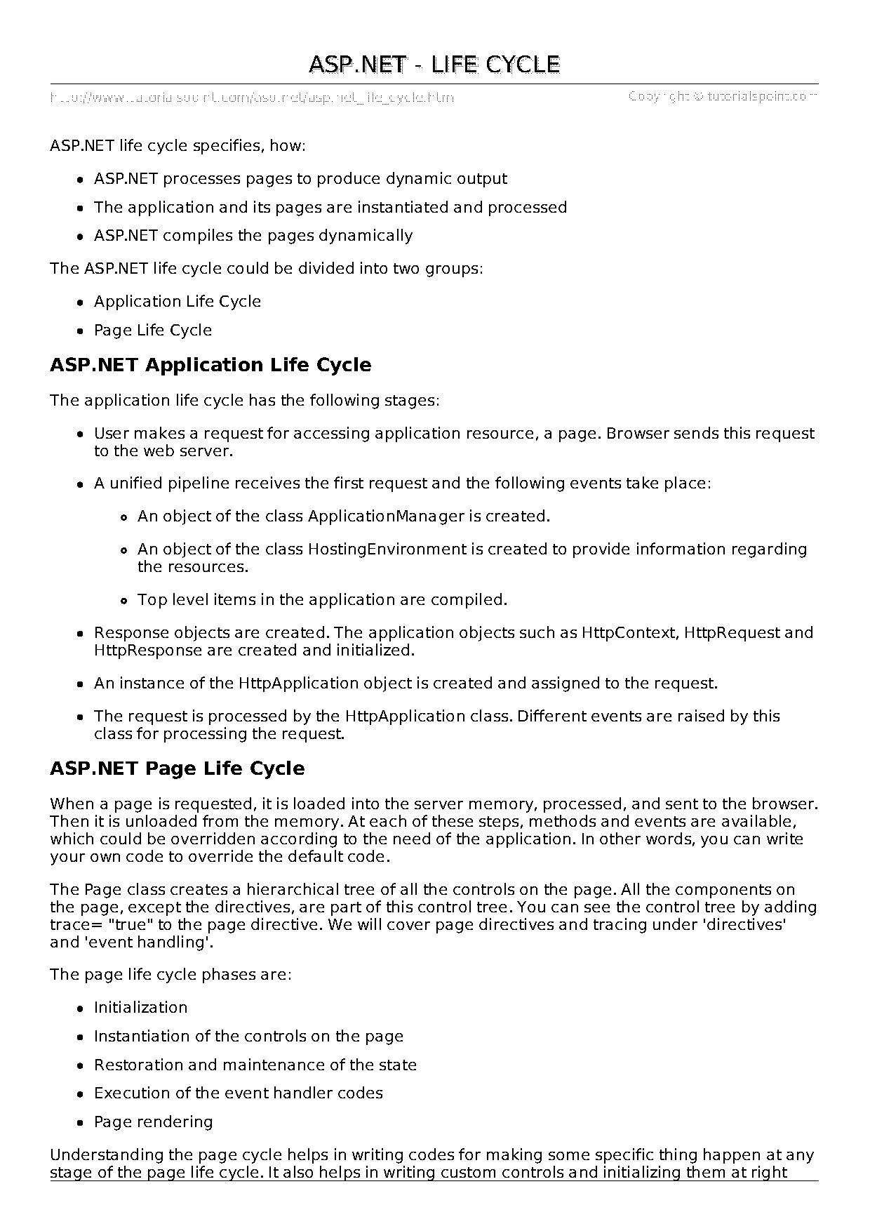 asp mvc request life cycle