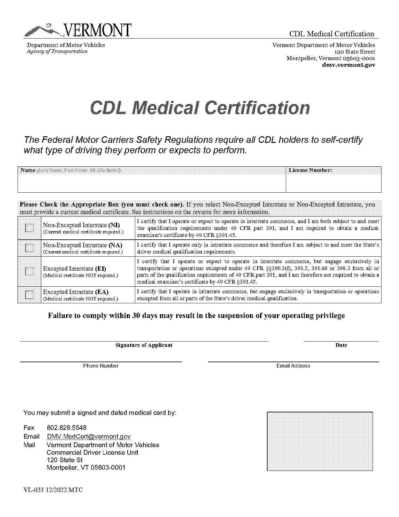 division of motor vehicles cdl medical certification unit