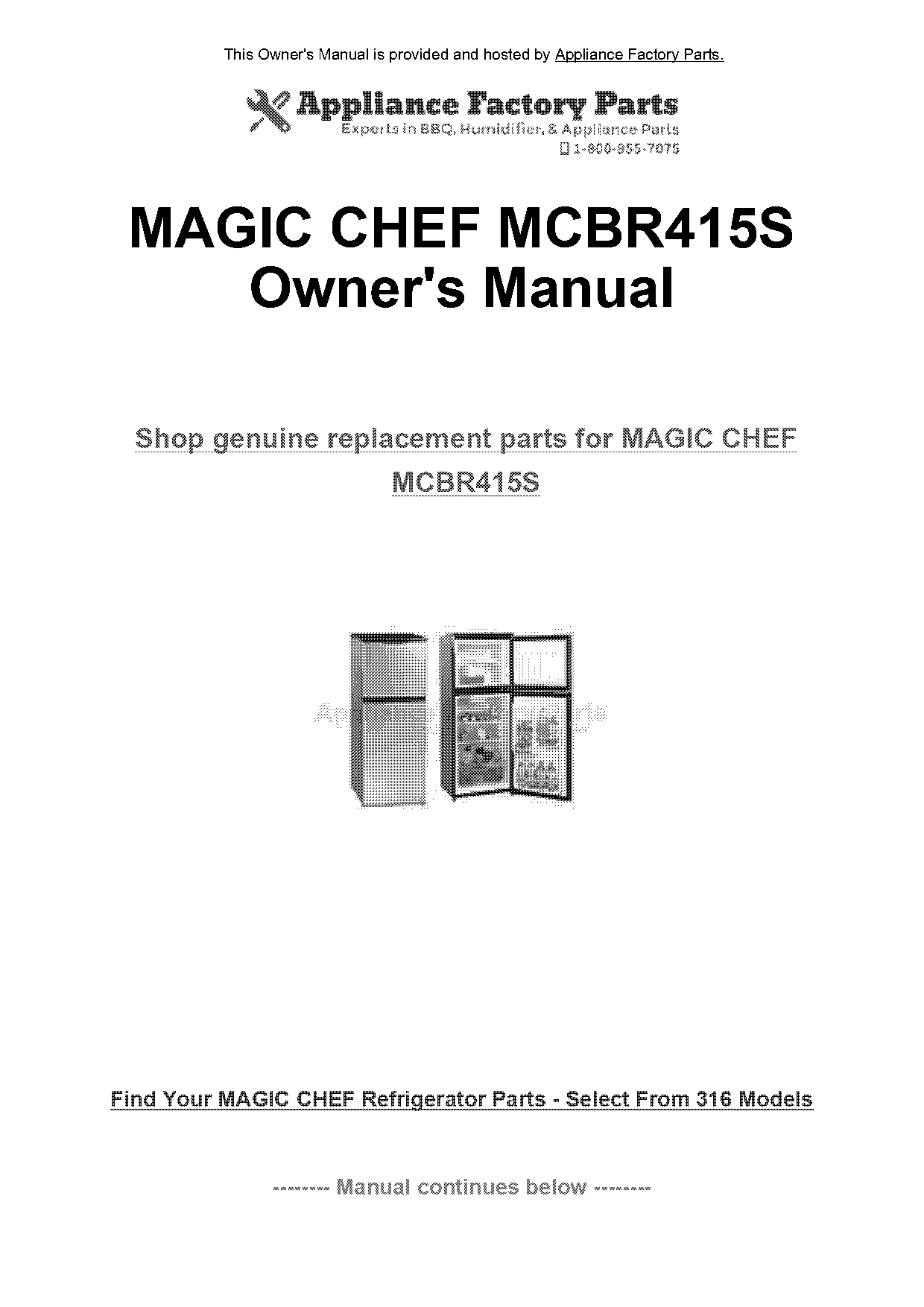 magic chef refrigerator repair manual