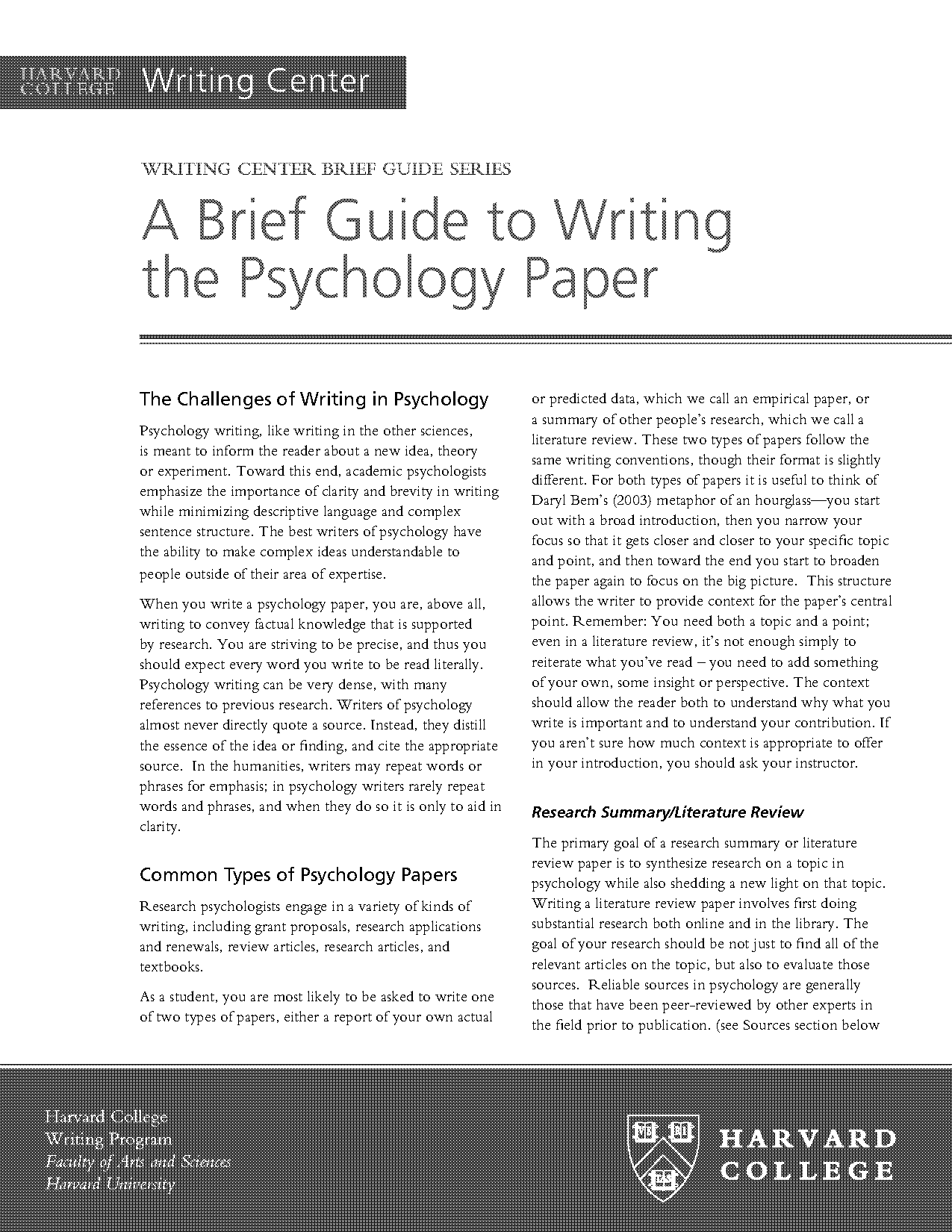 how to write an apa style psychology paper