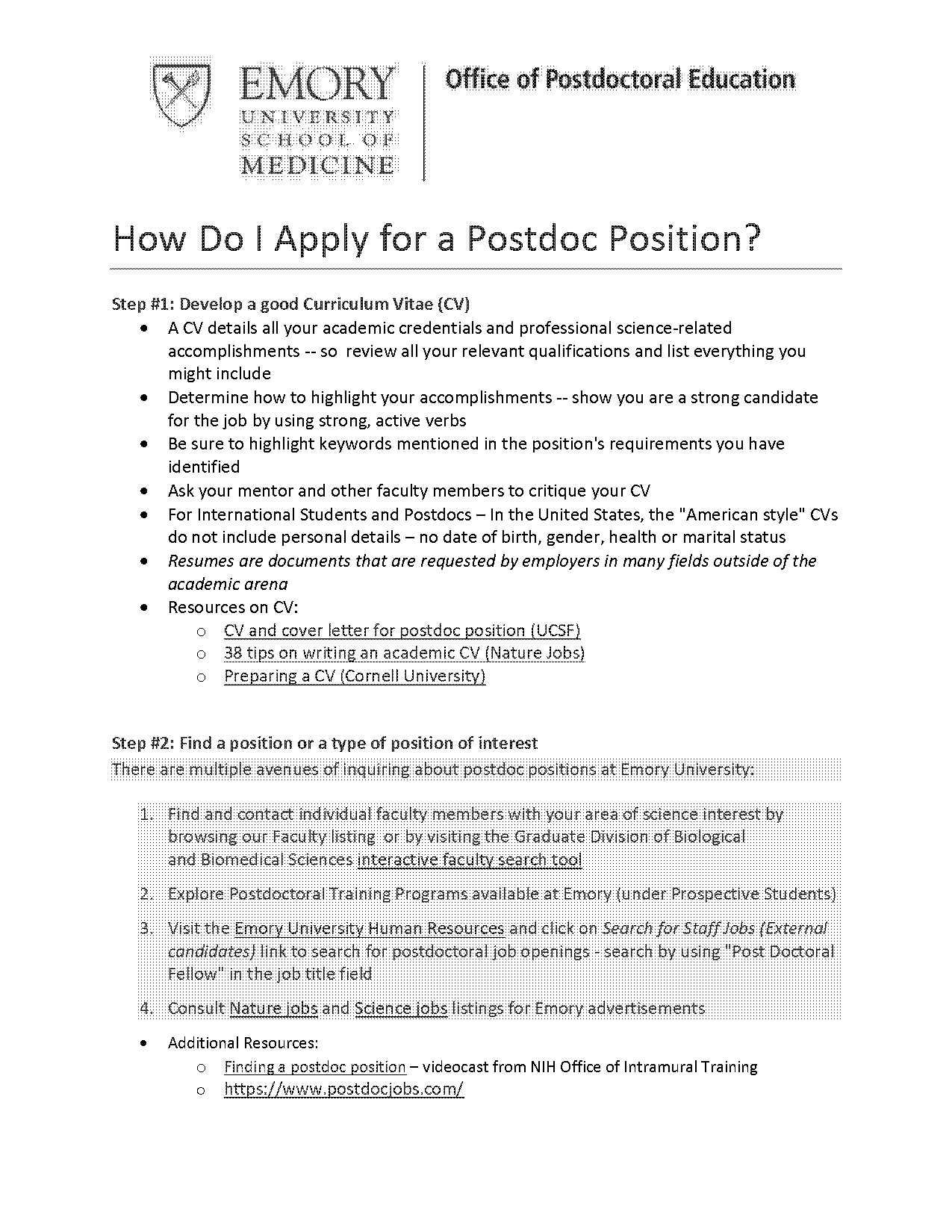 how to write email for postdoc application